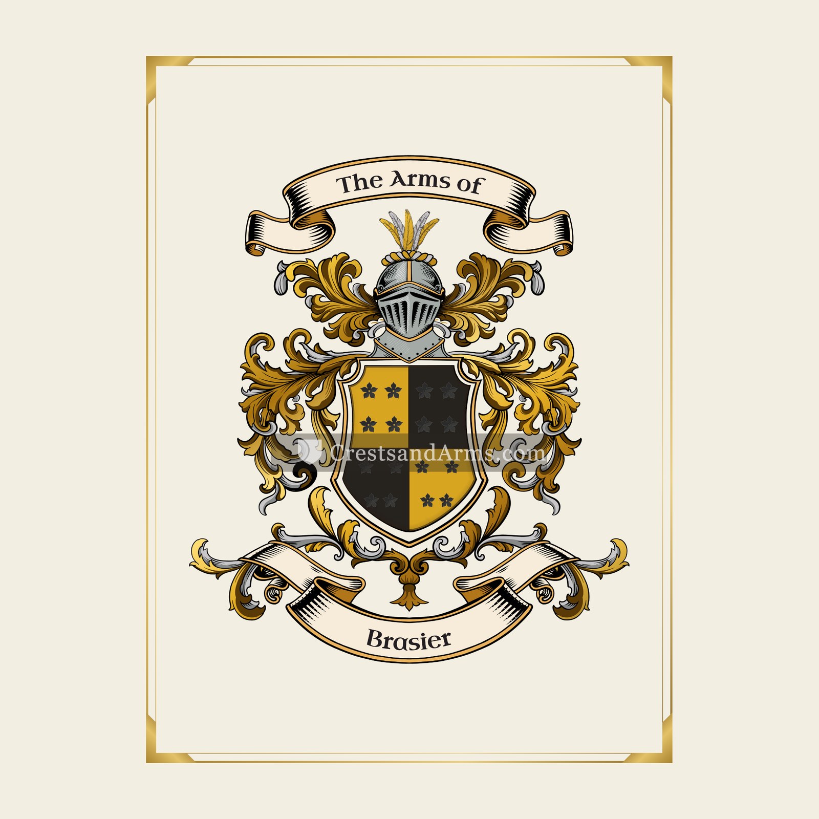 With gold border