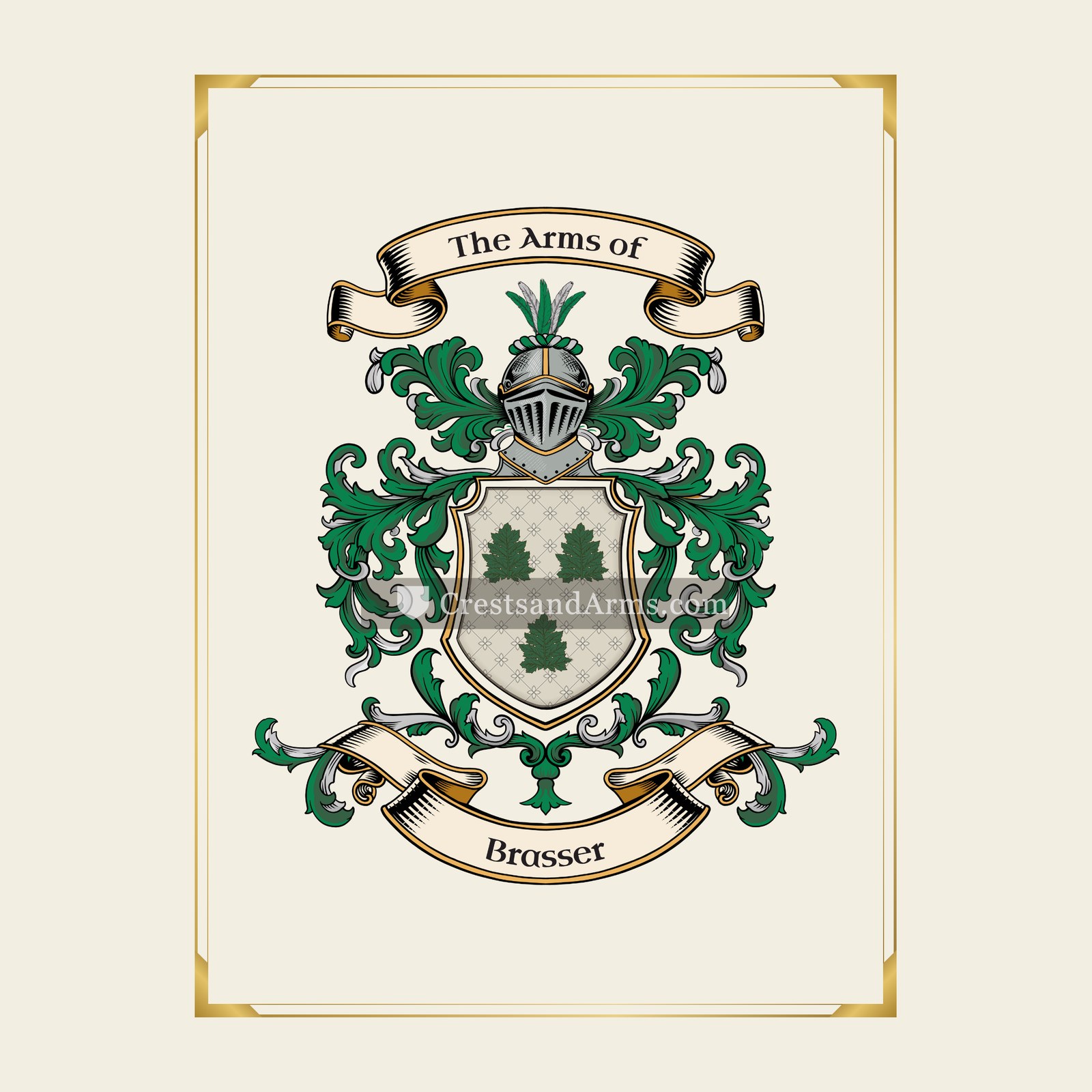 With gold border