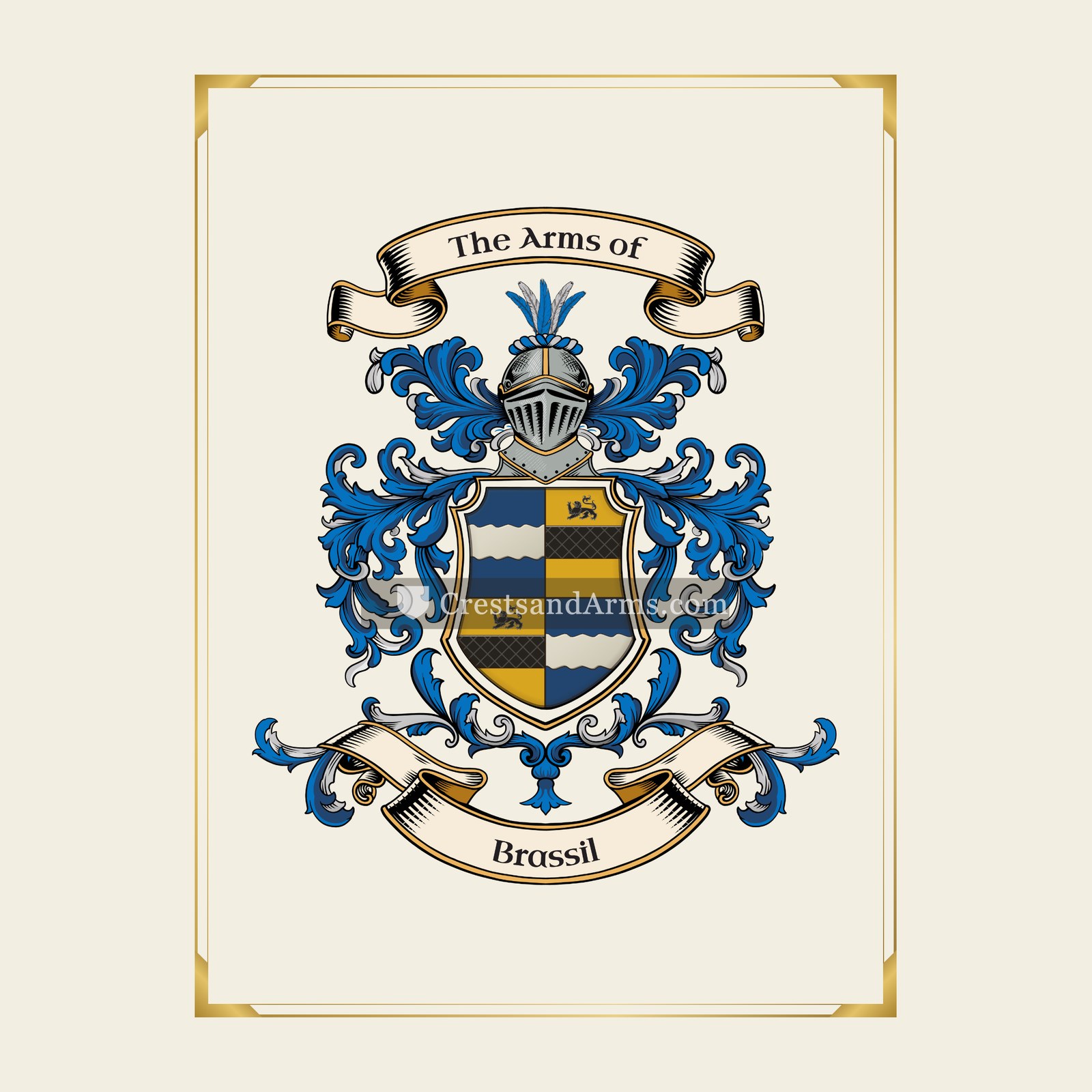 With gold border