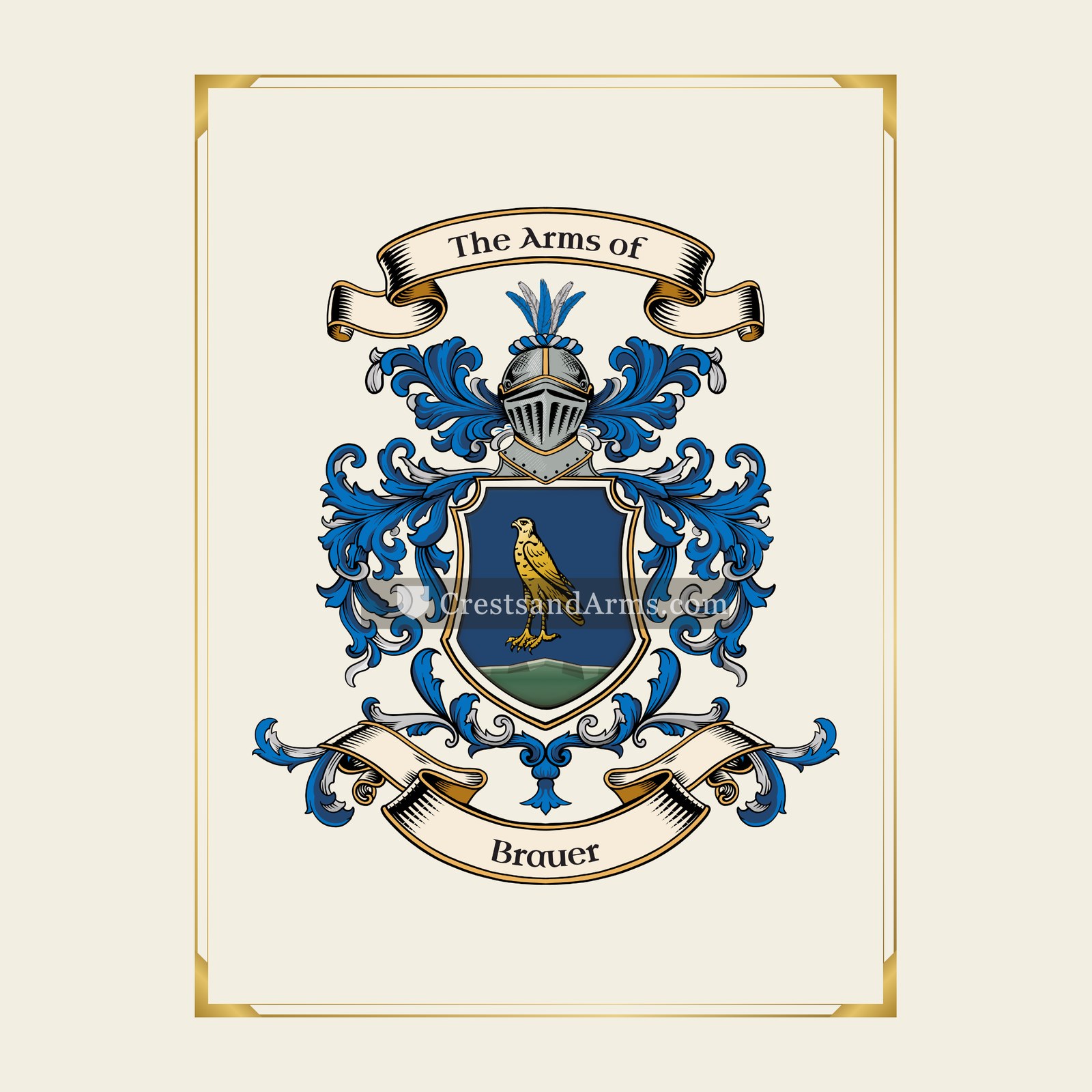 With gold border