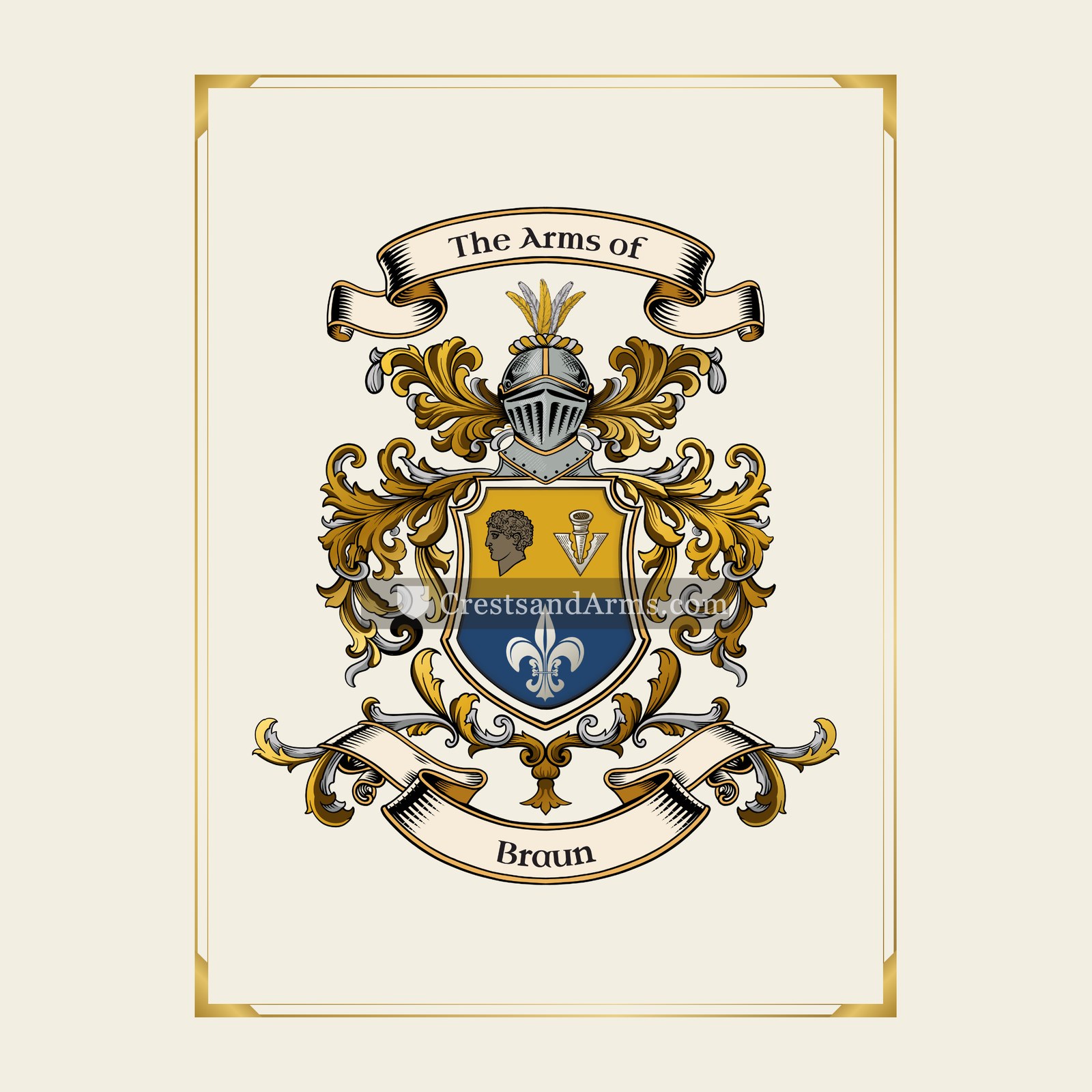With gold border
