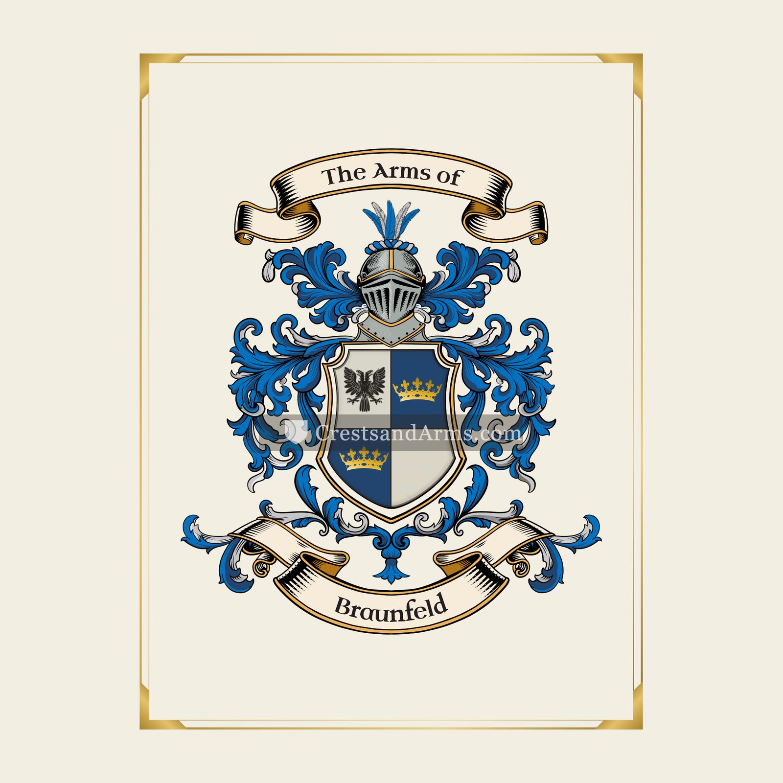 With gold border