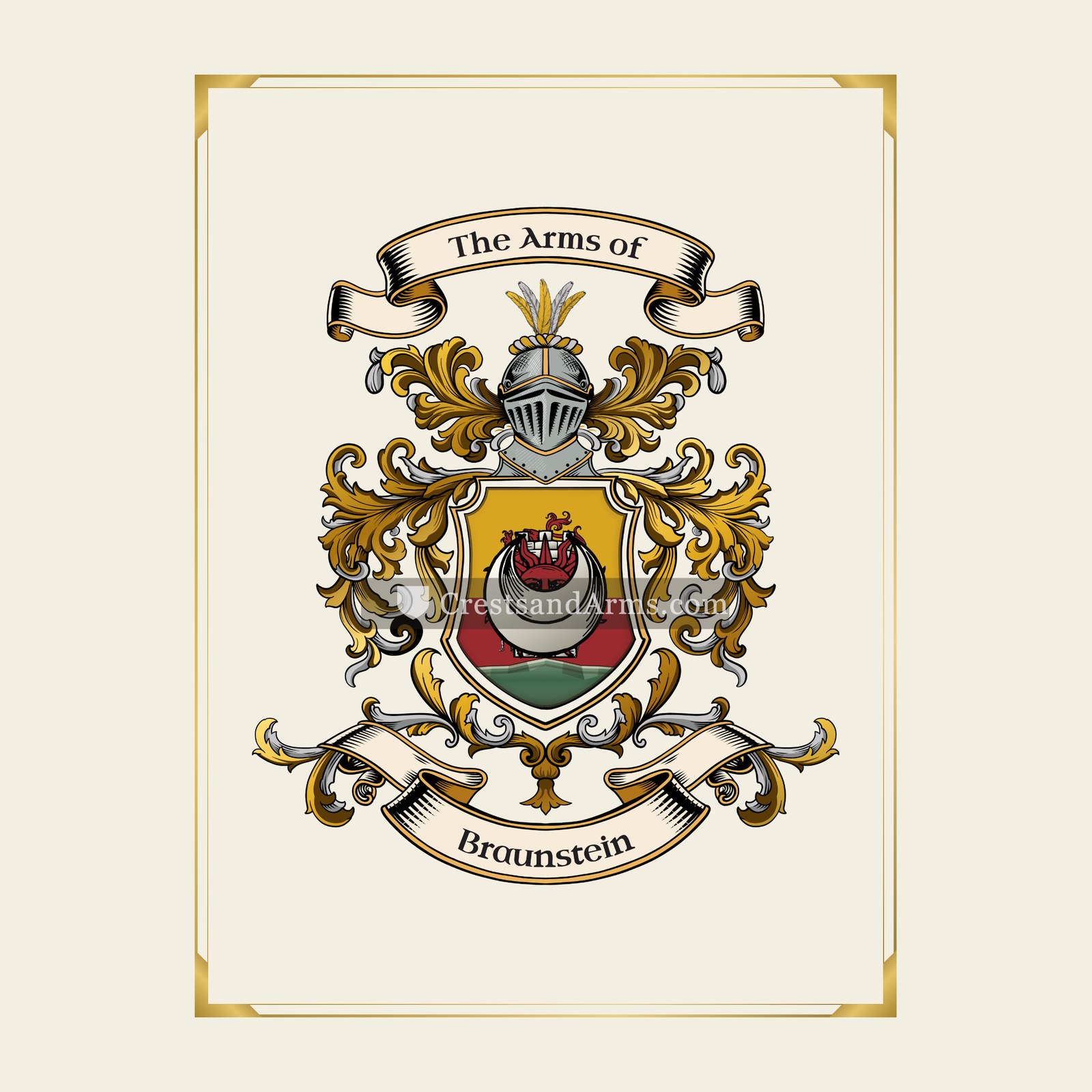 With gold border