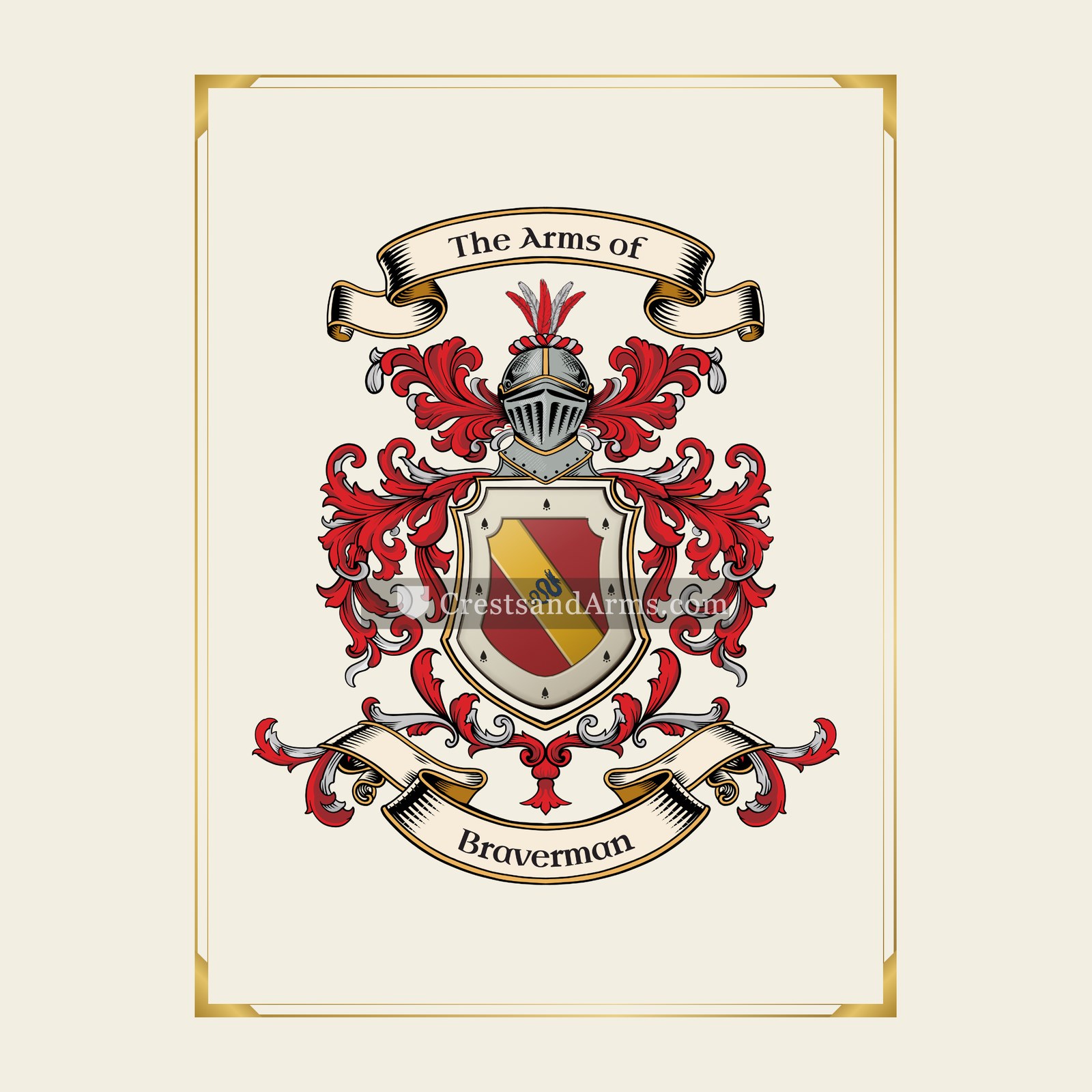 With gold border