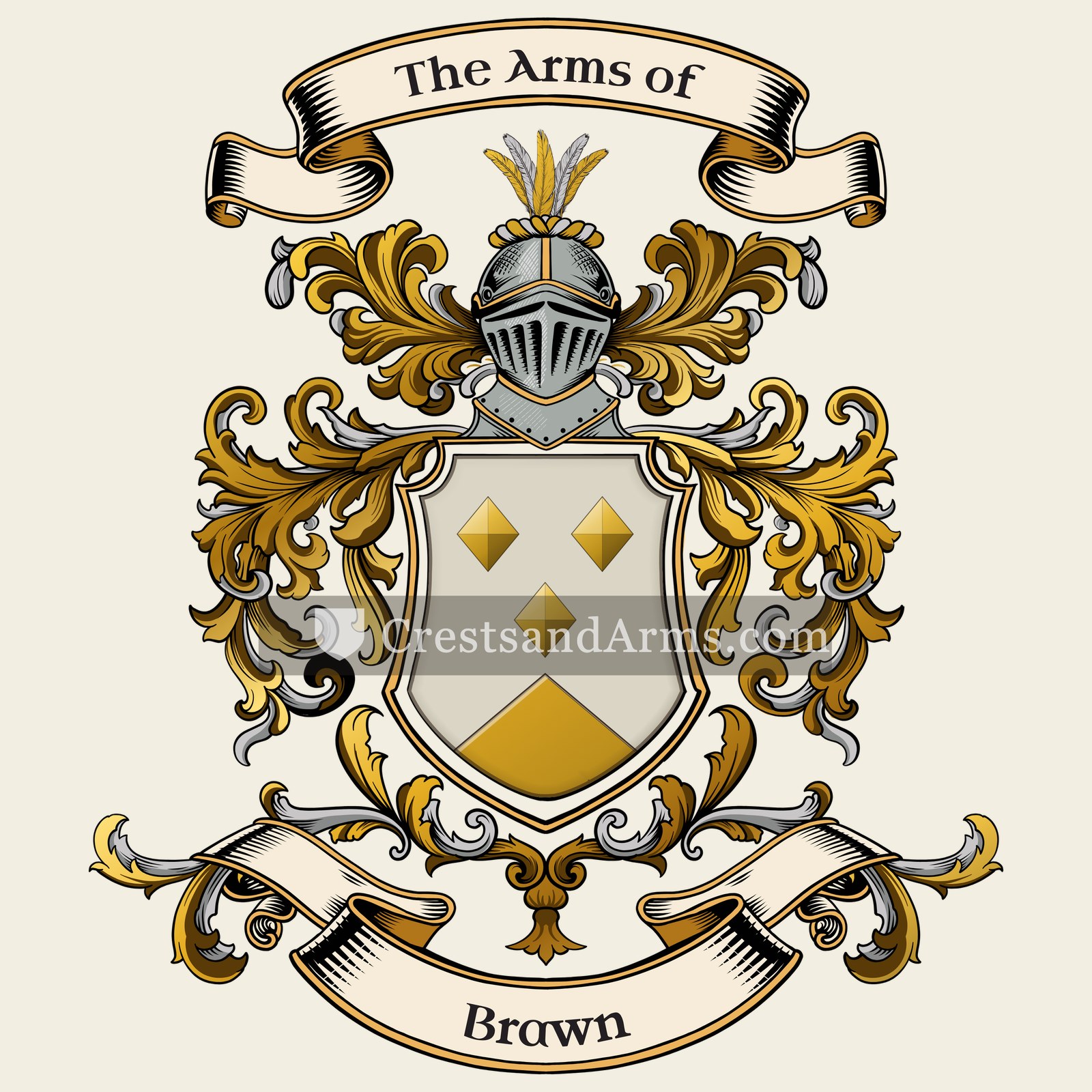 The Brawn coat of arms, drawn from the recorded blazon