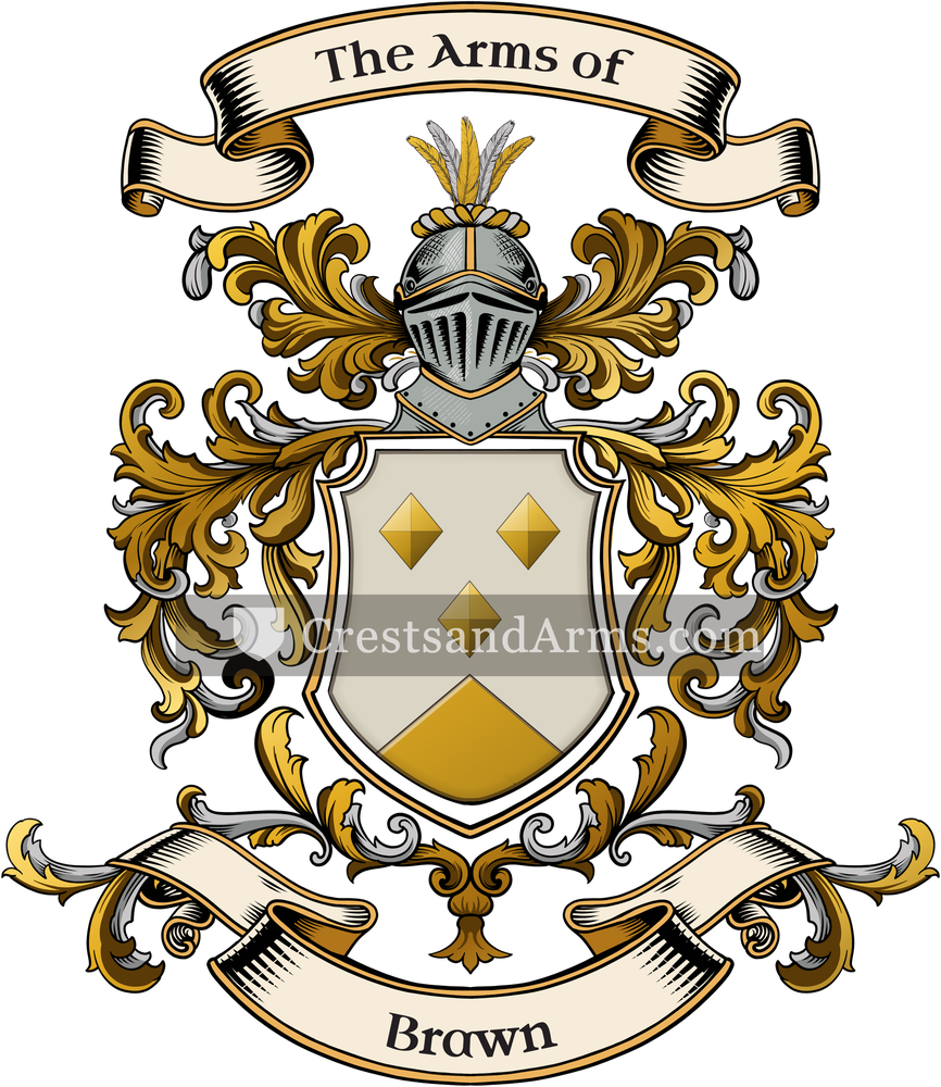 The Brawn coat of arms, drawn from the recorded blazon
