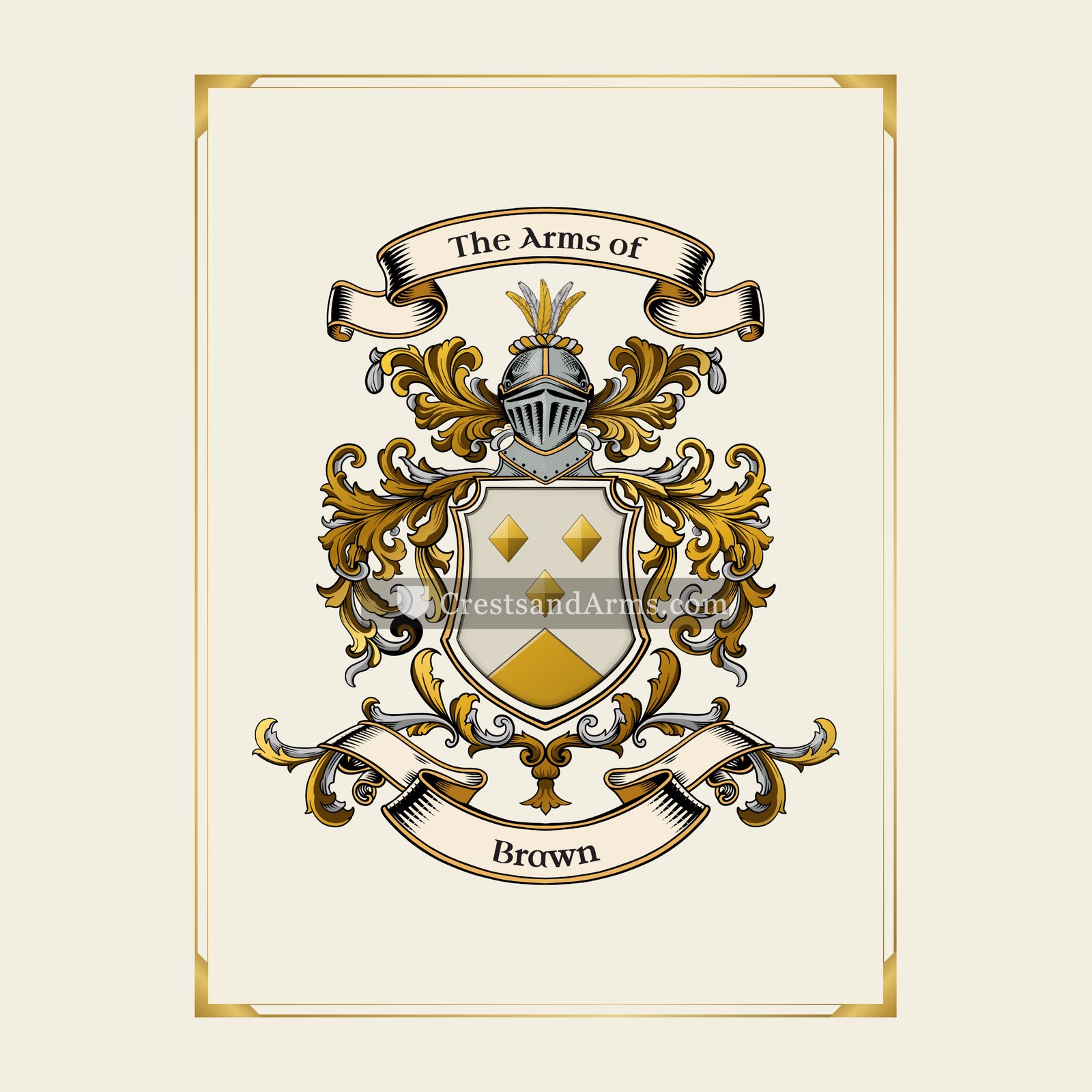 With gold border