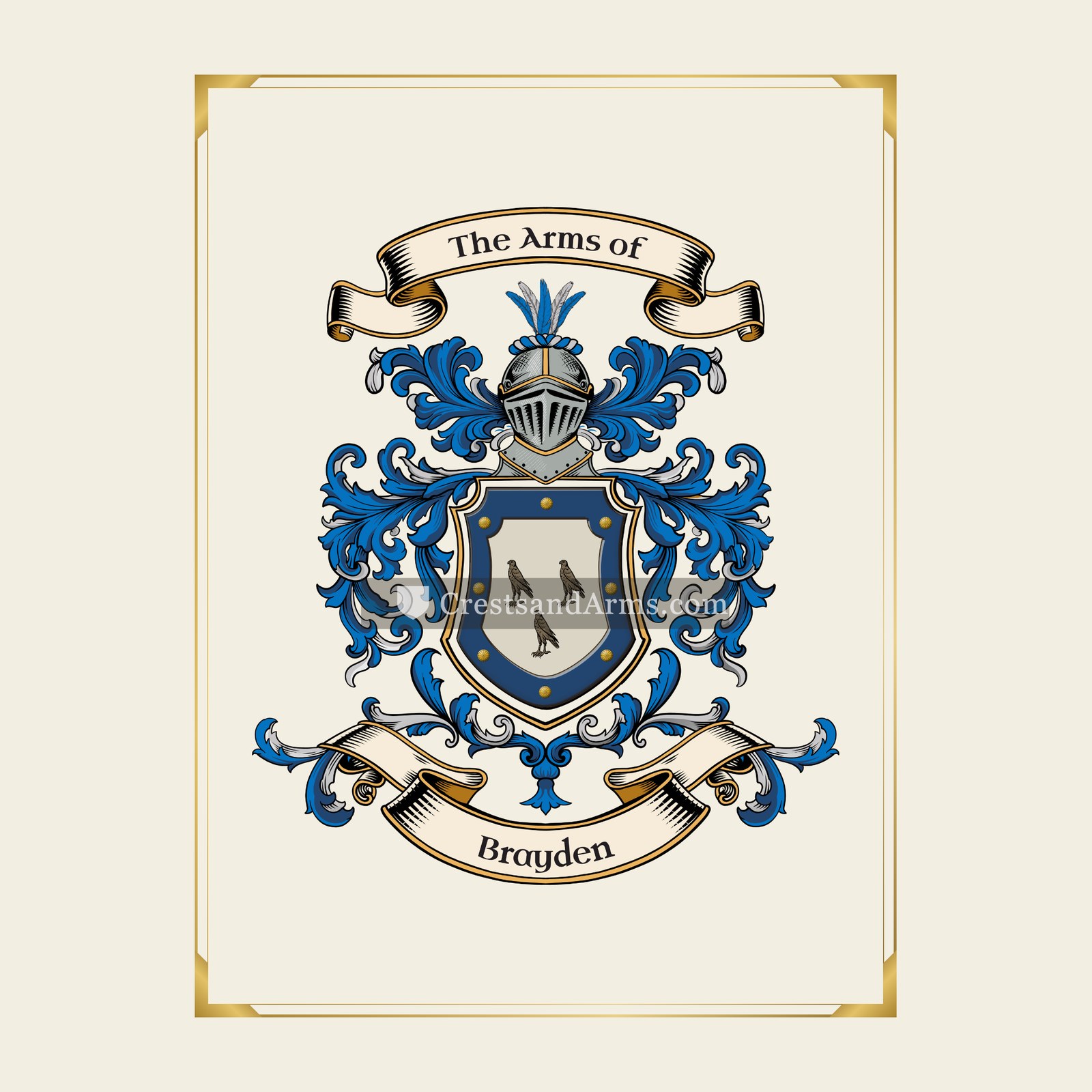 With gold border