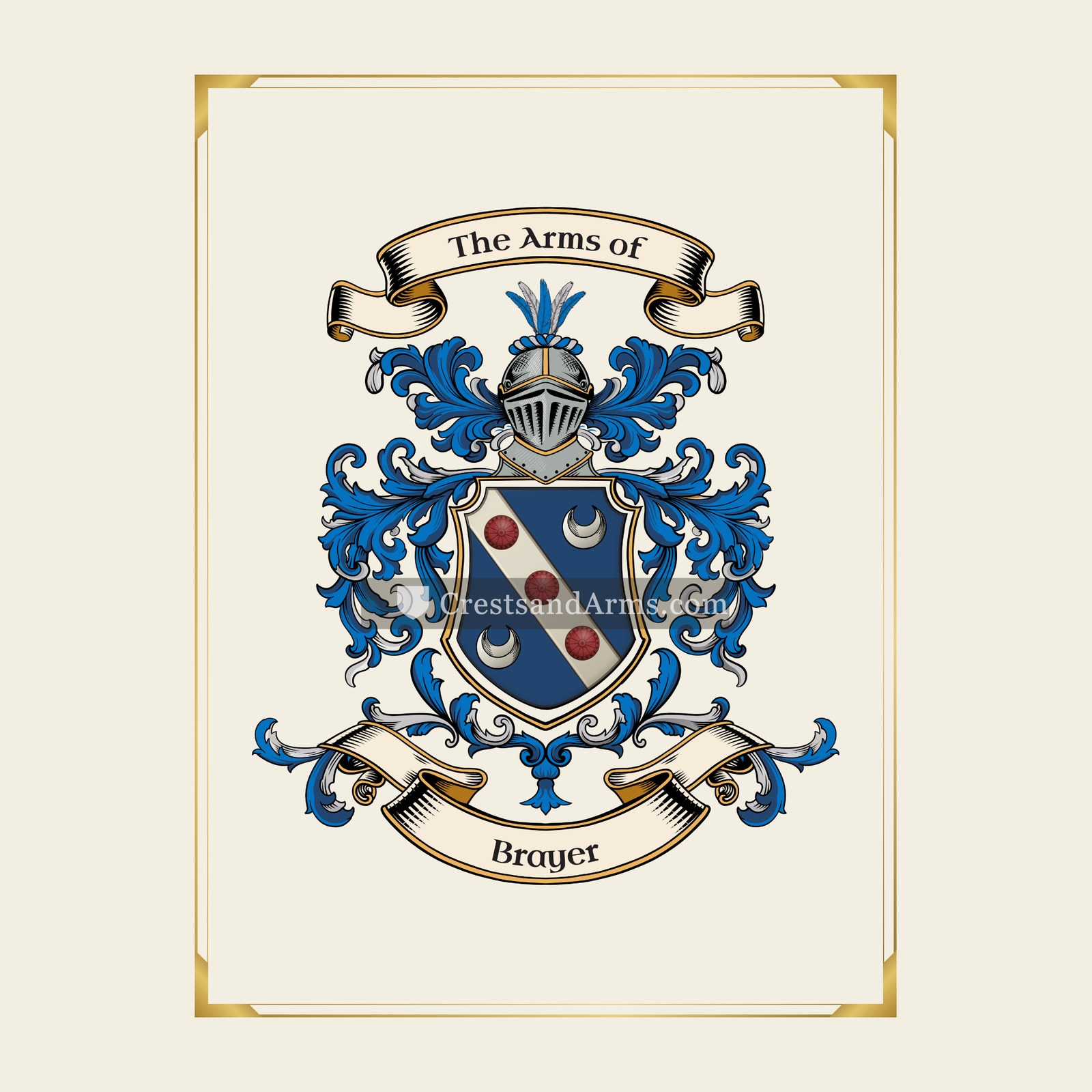 With gold border