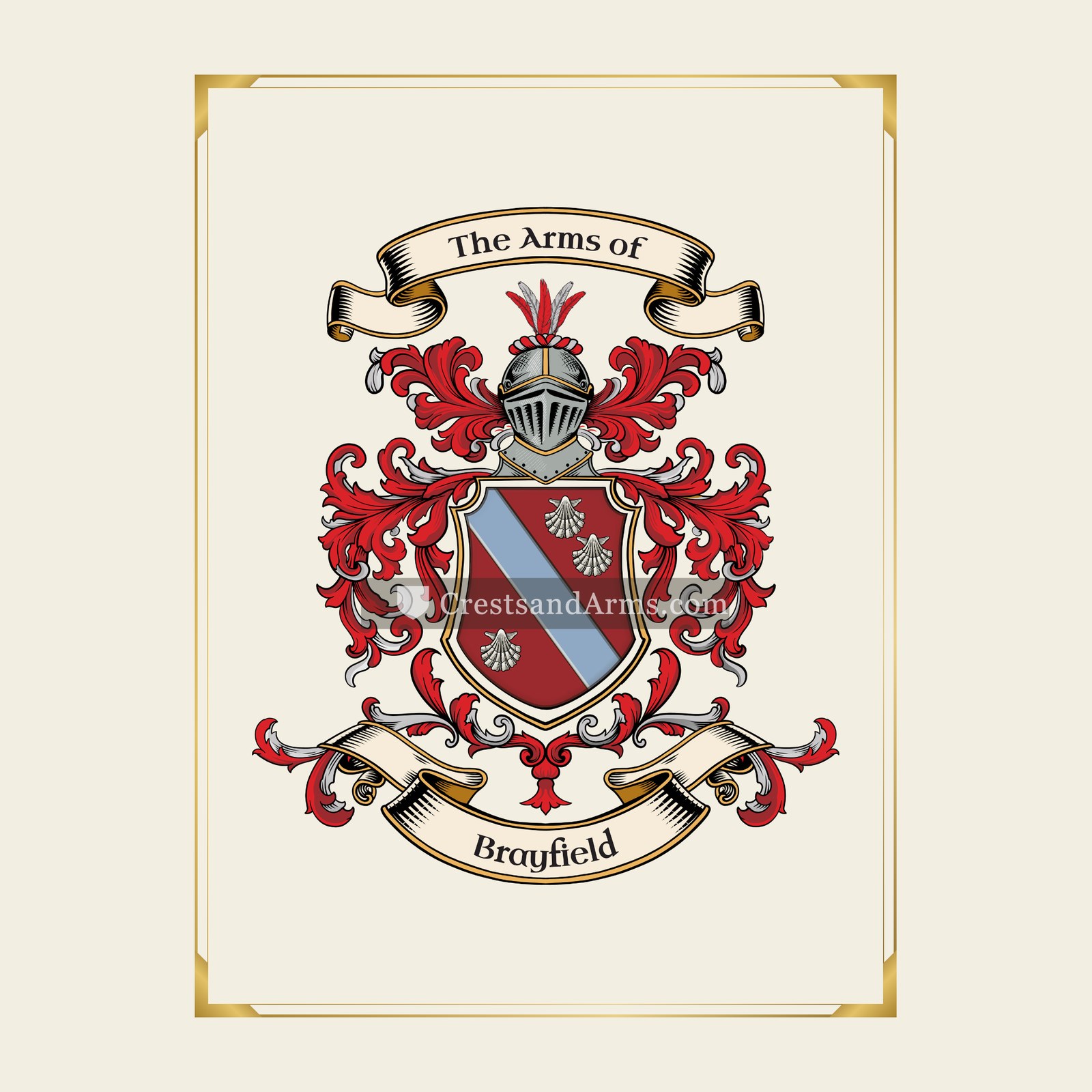With gold border