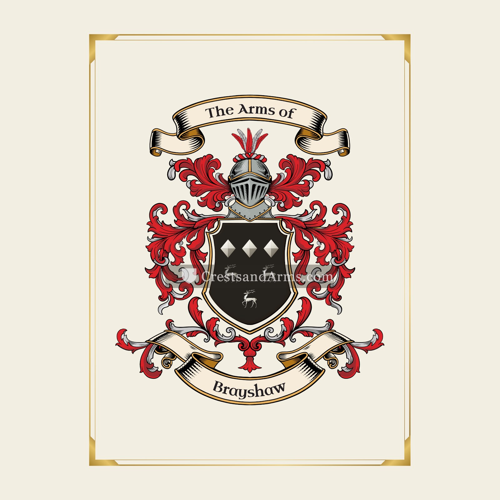 With gold border