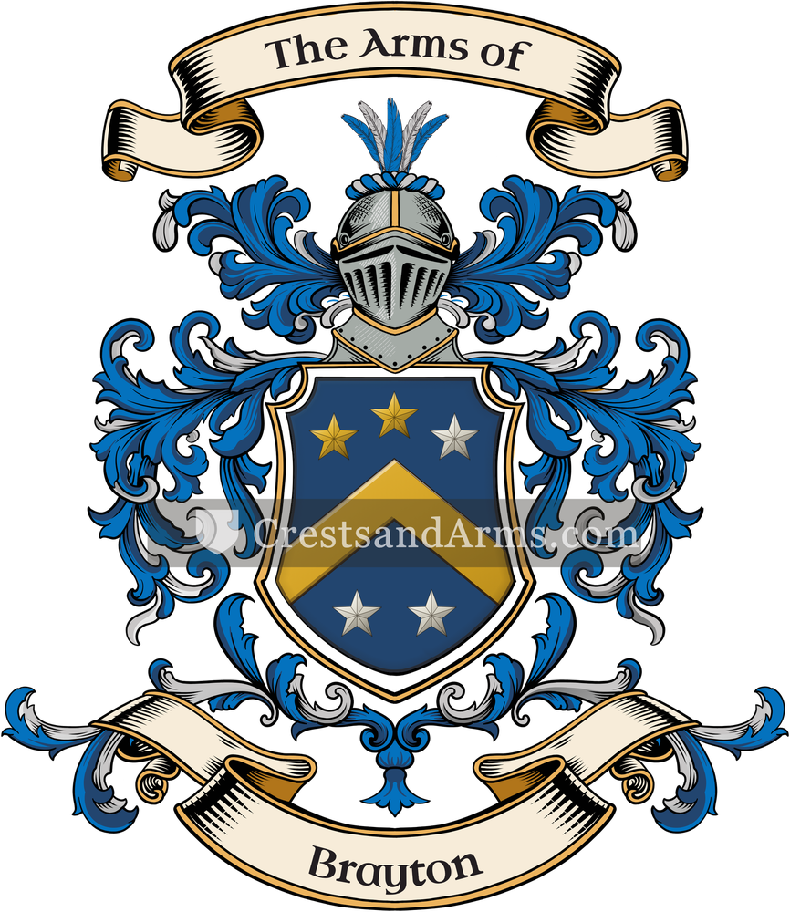 The Brayton coat of arms, drawn from the recorded blazon