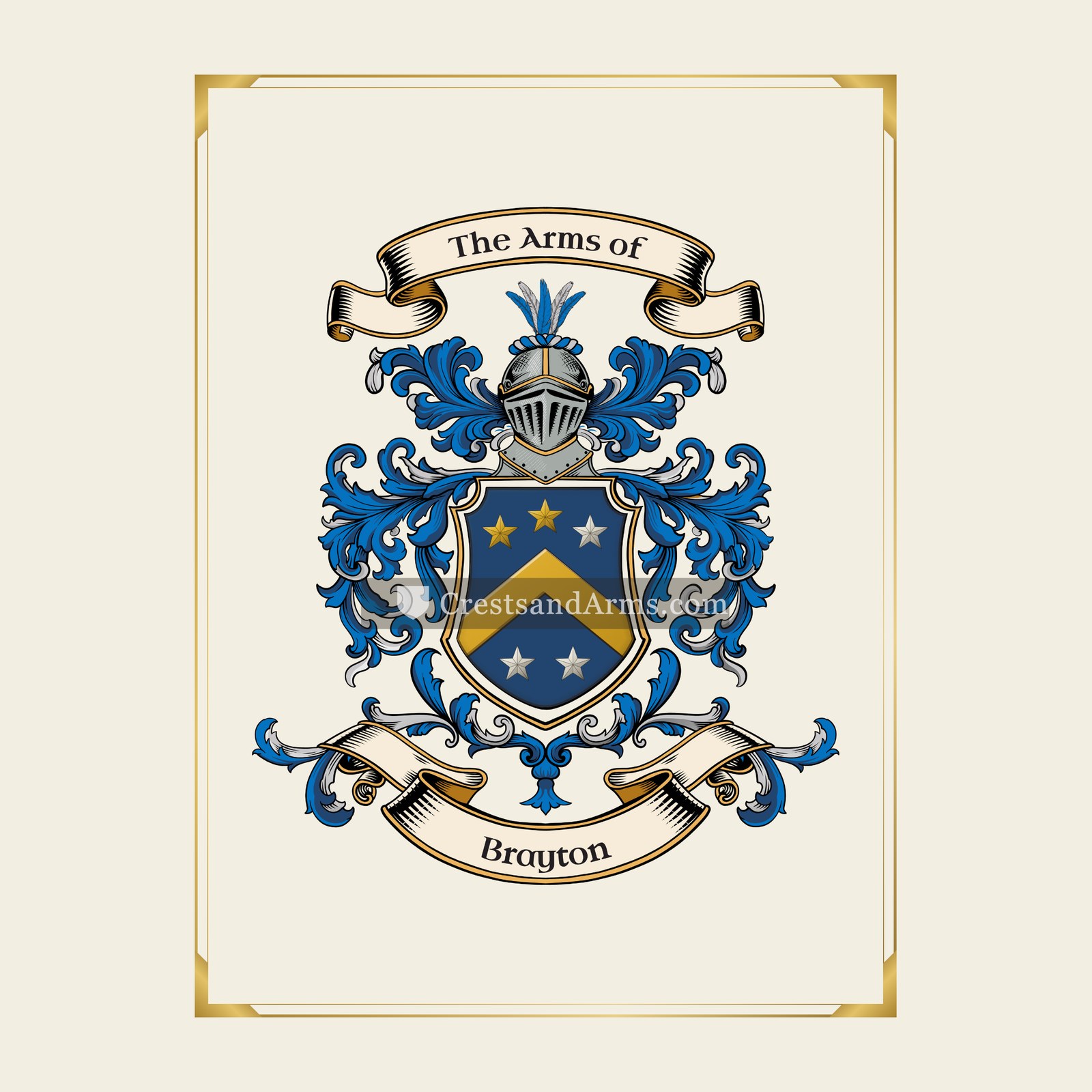 With gold border