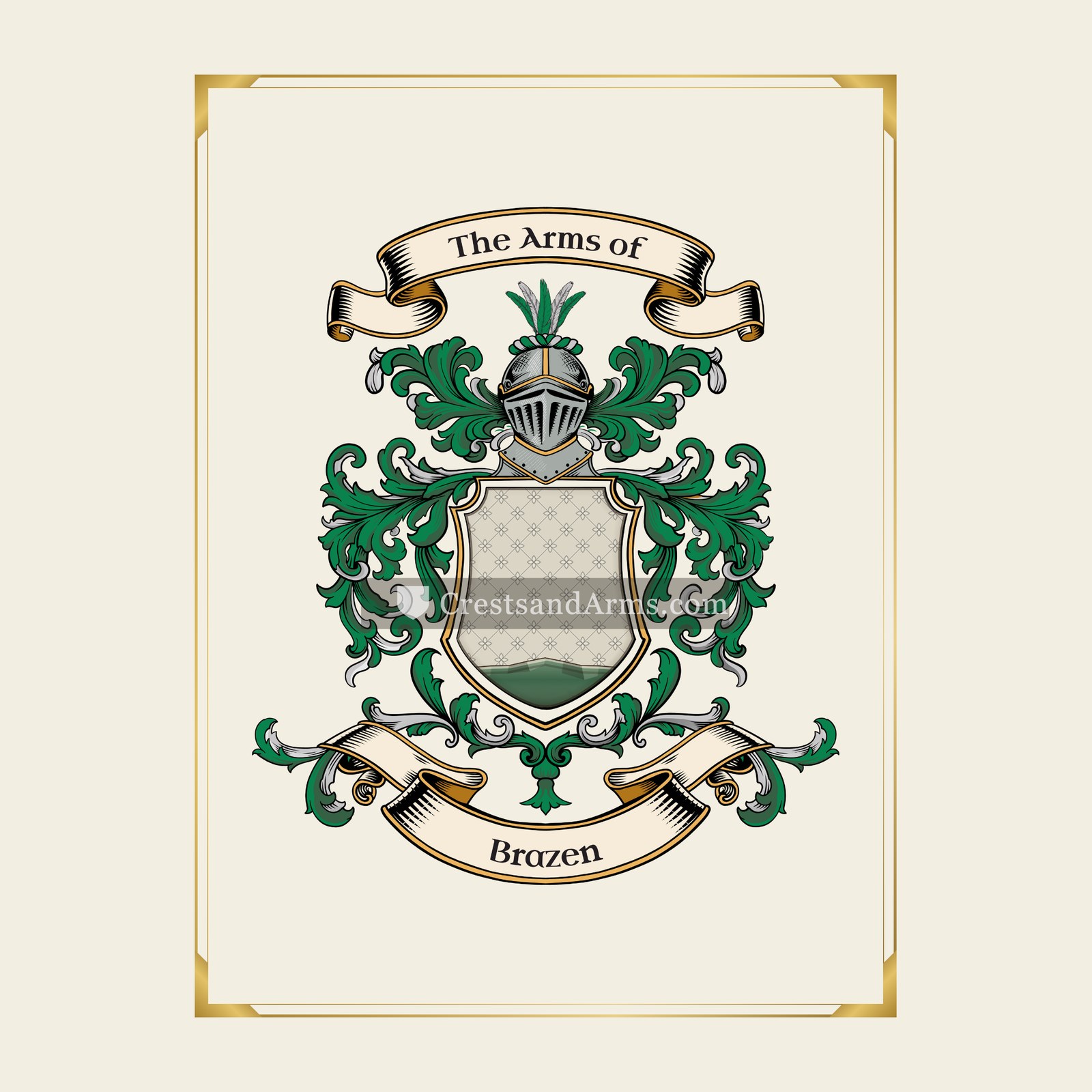 With gold border