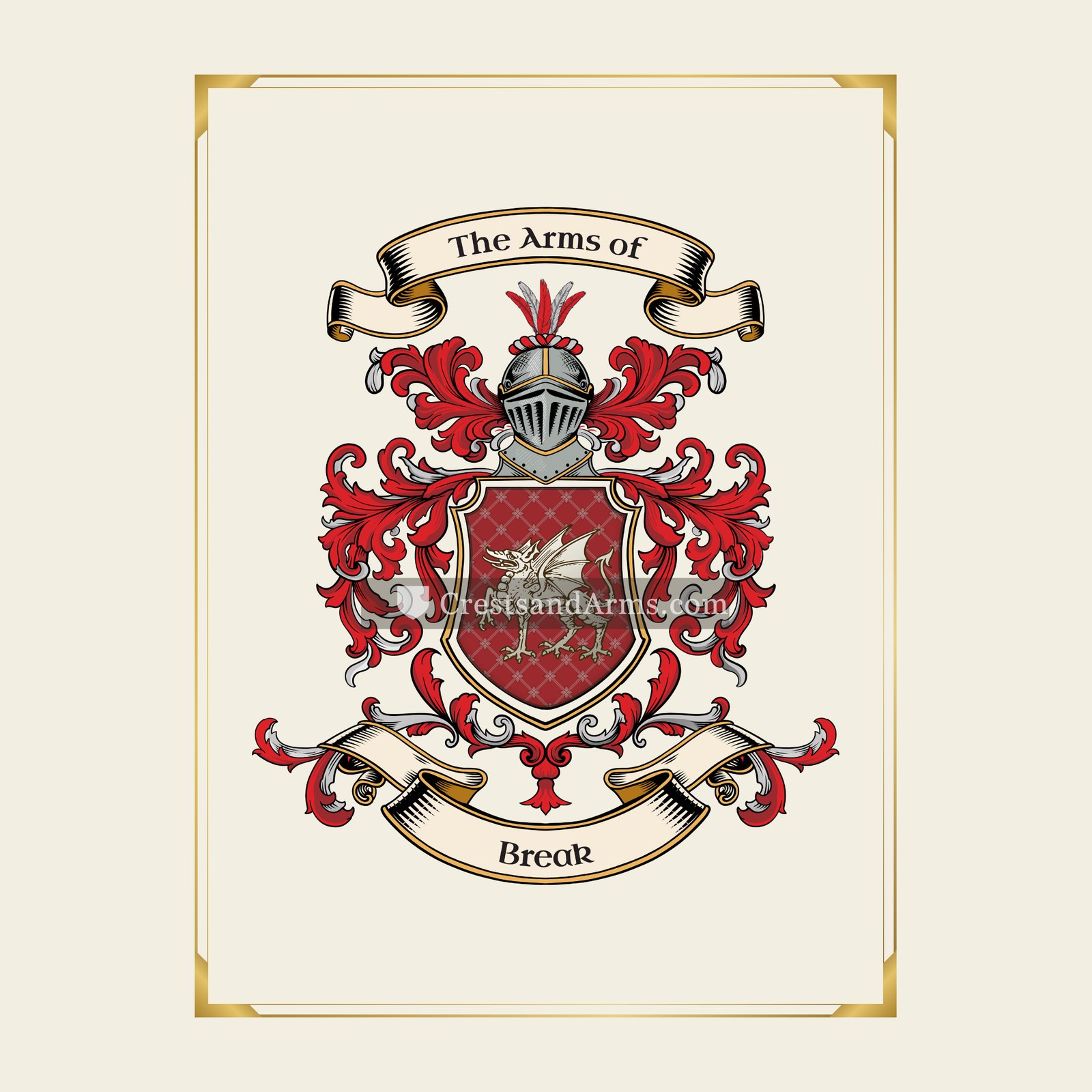 With gold border