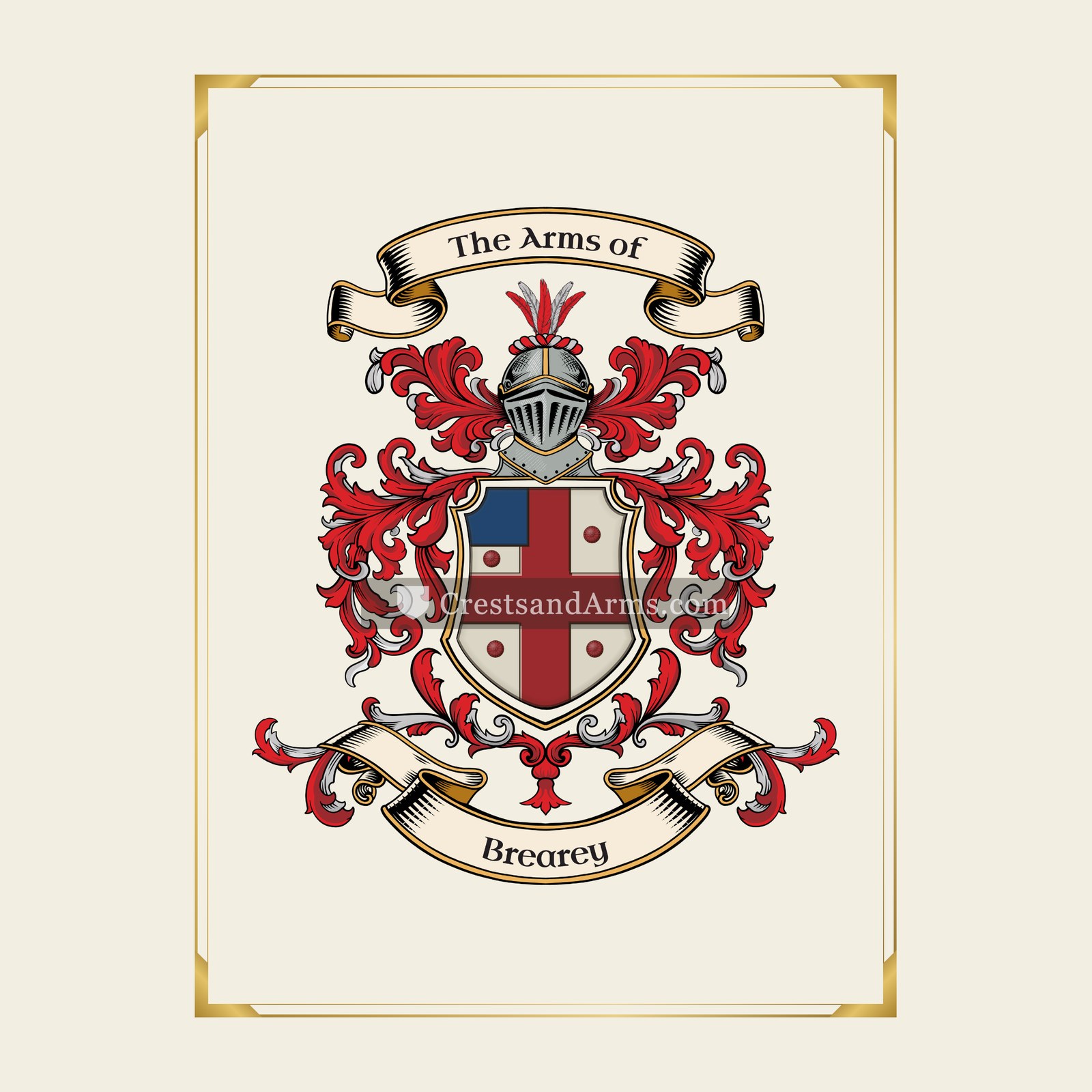 With gold border