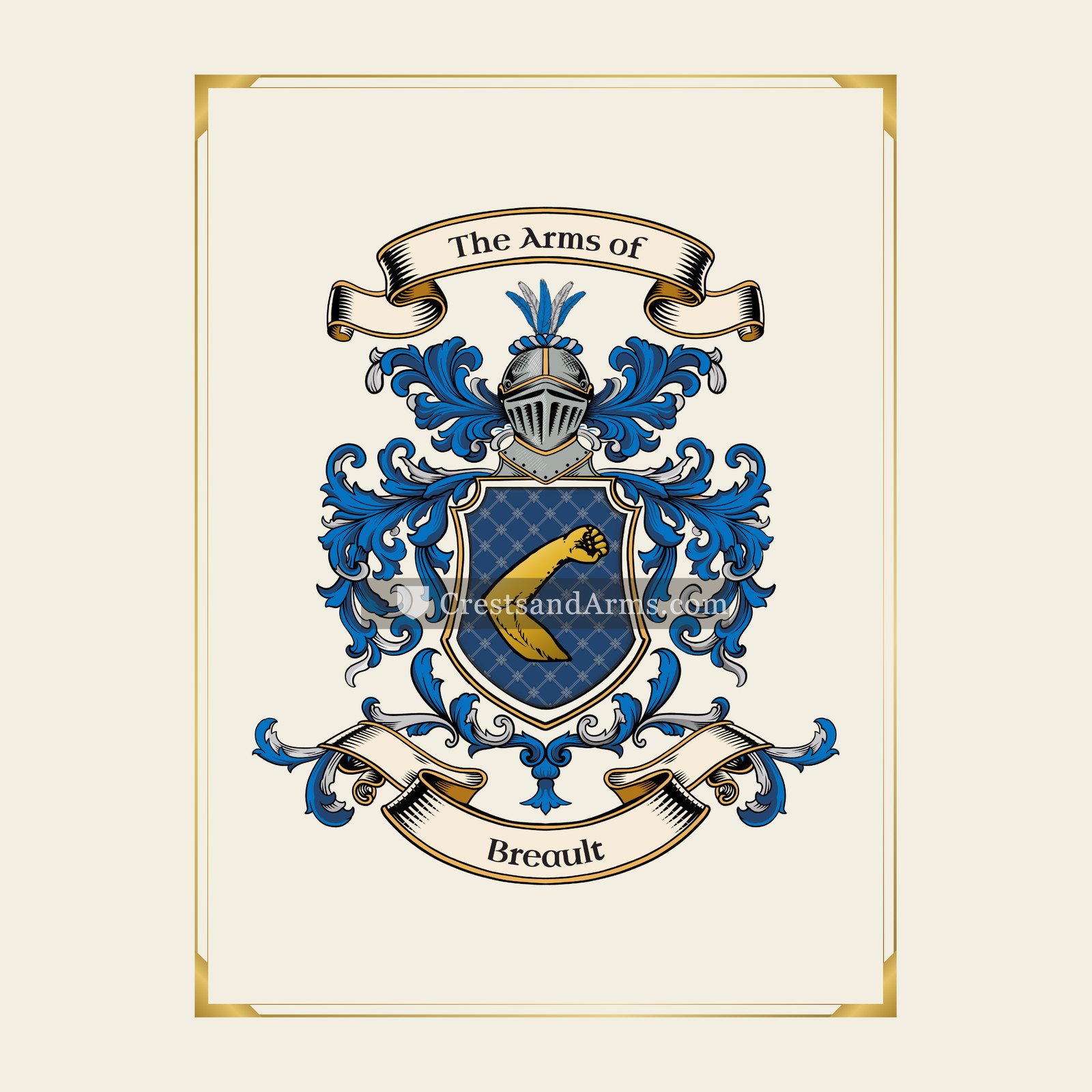 With gold border