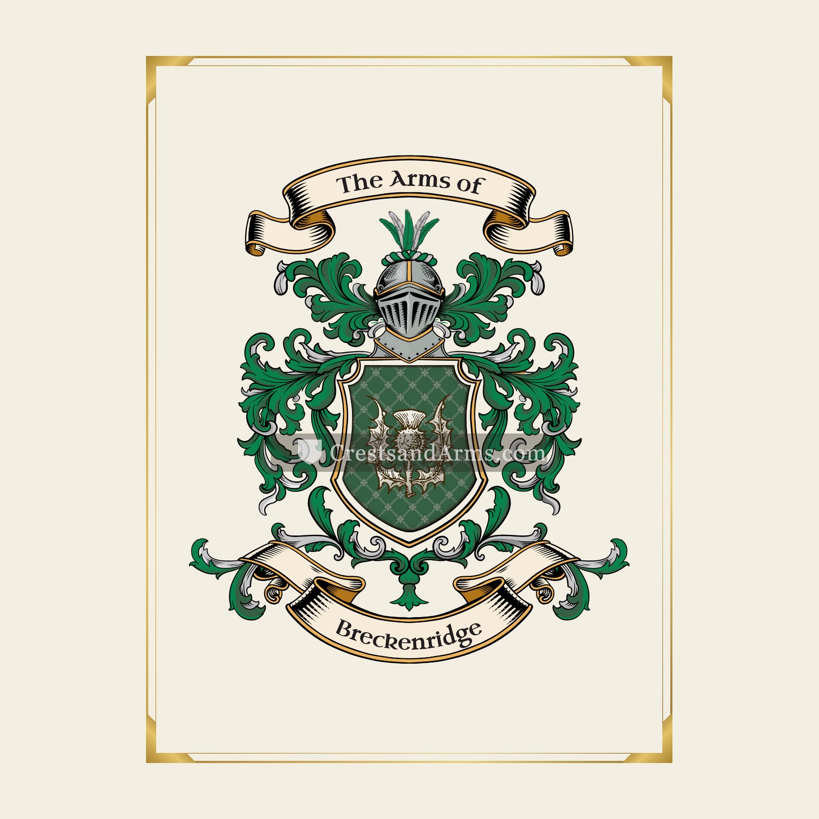 With gold border