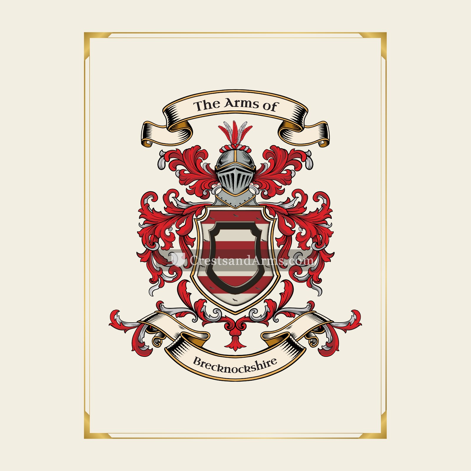 With gold border