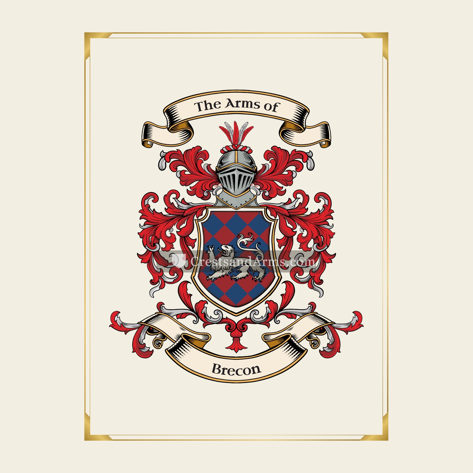 With gold border