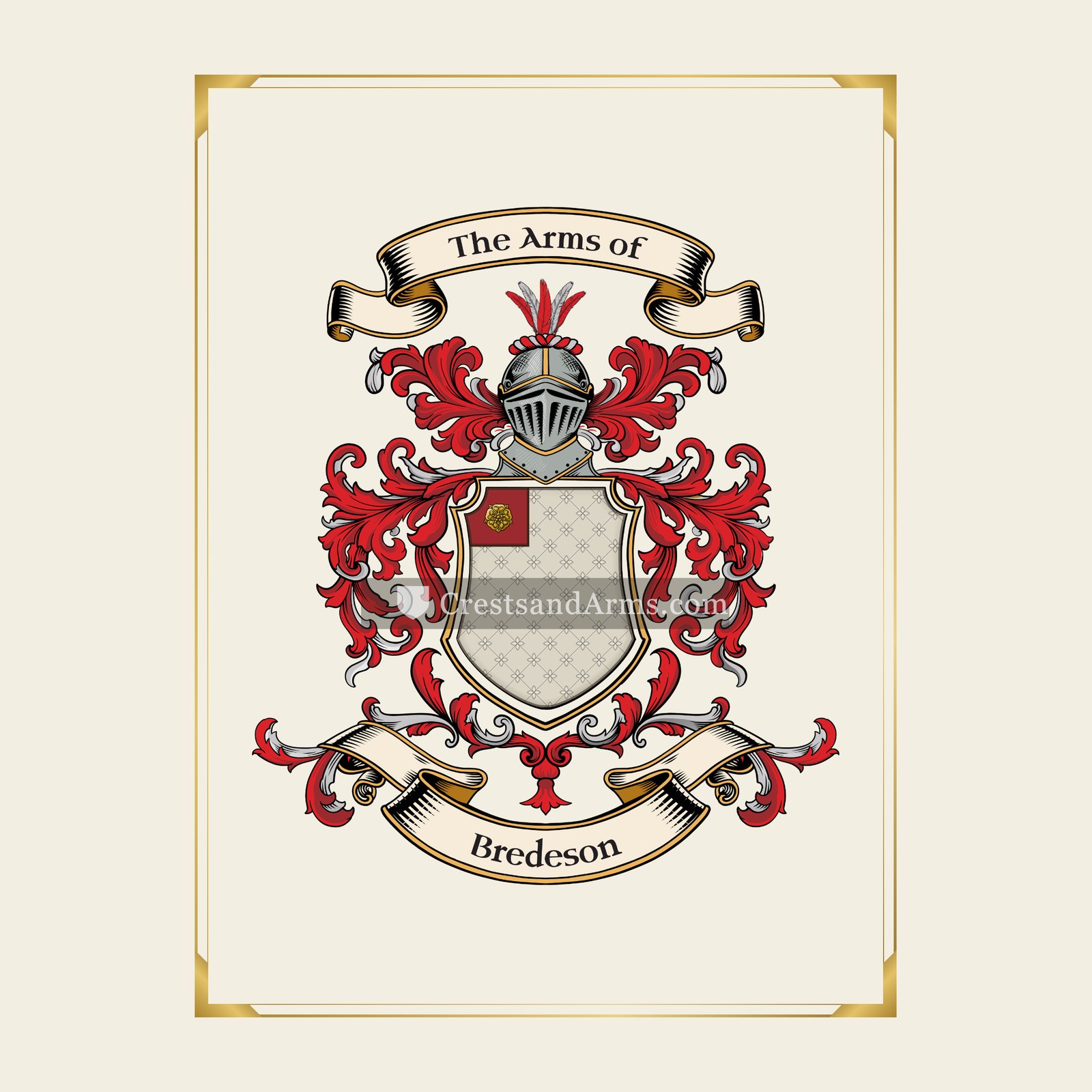 With gold border