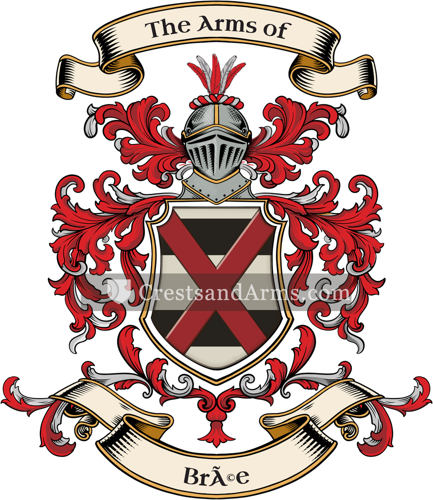 The Brée coat of arms, drawn from the recorded blazon