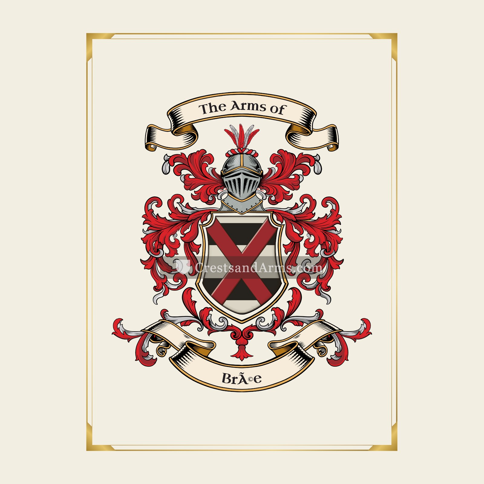 With gold border