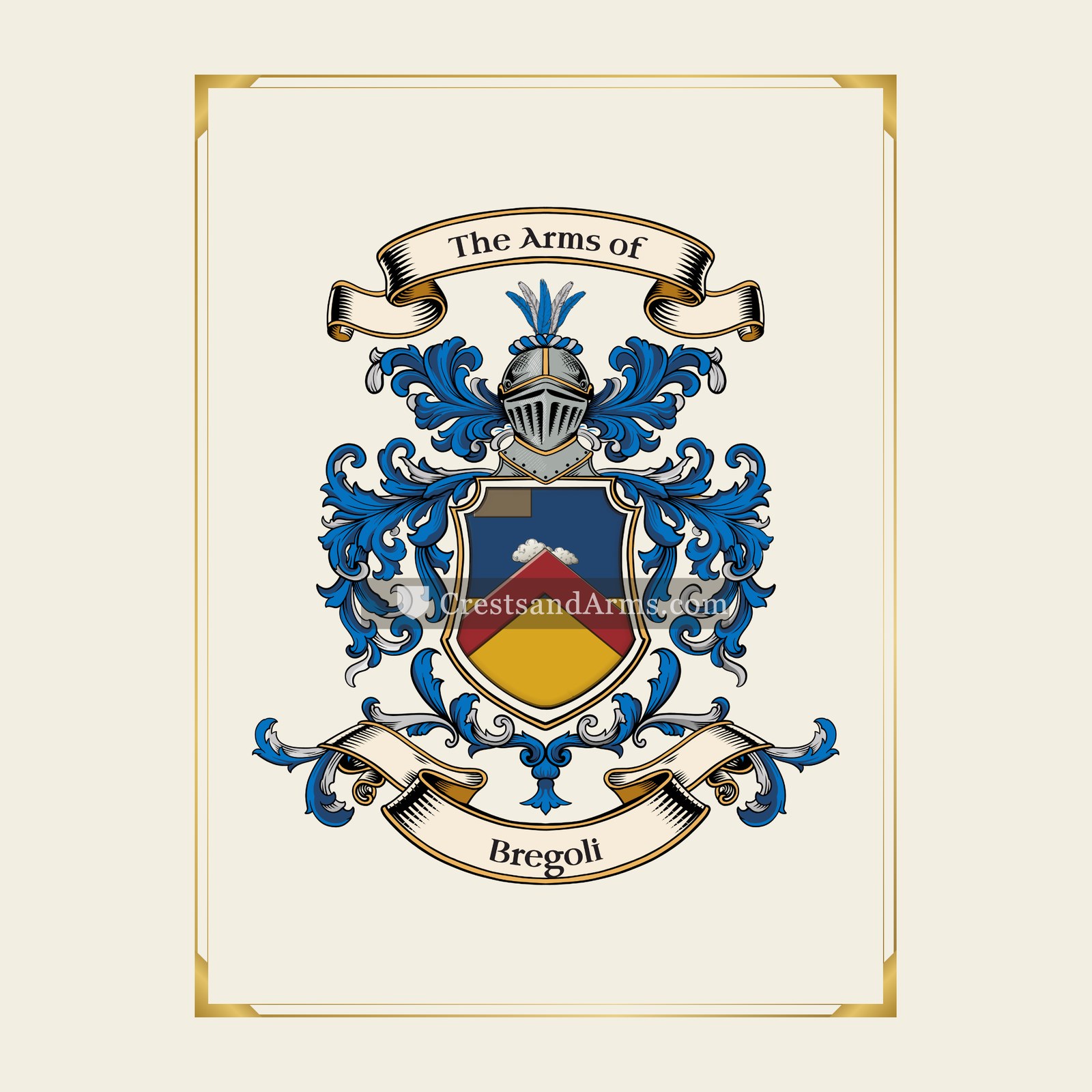 With gold border