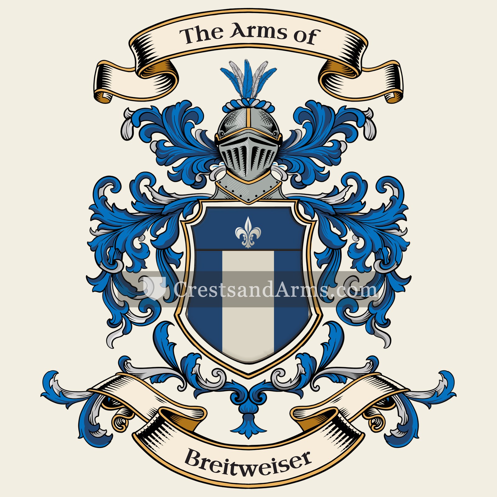 The Breitweiser coat of arms, drawn from the recorded blazon