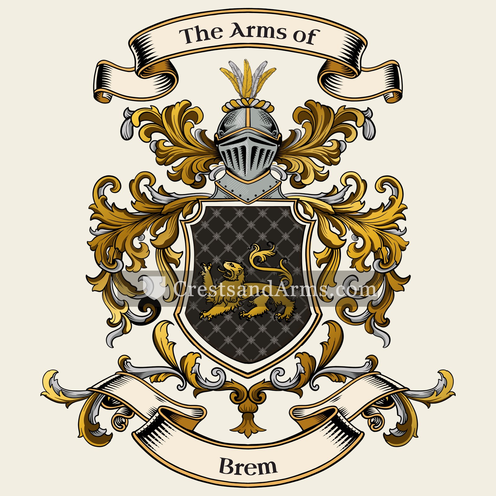 The Brem coat of arms, drawn from the recorded blazon