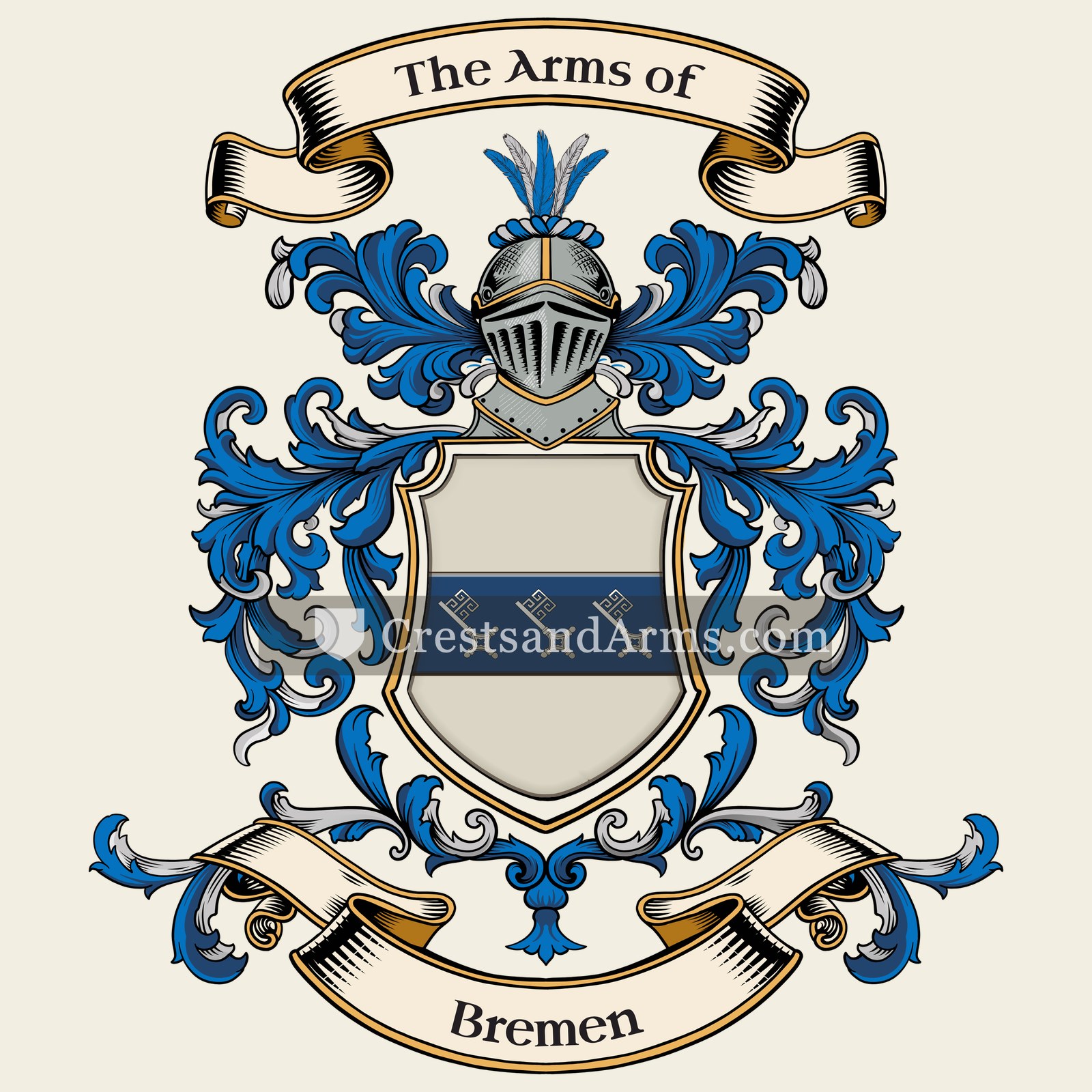 The Bremen coat of arms, drawn from the recorded blazon