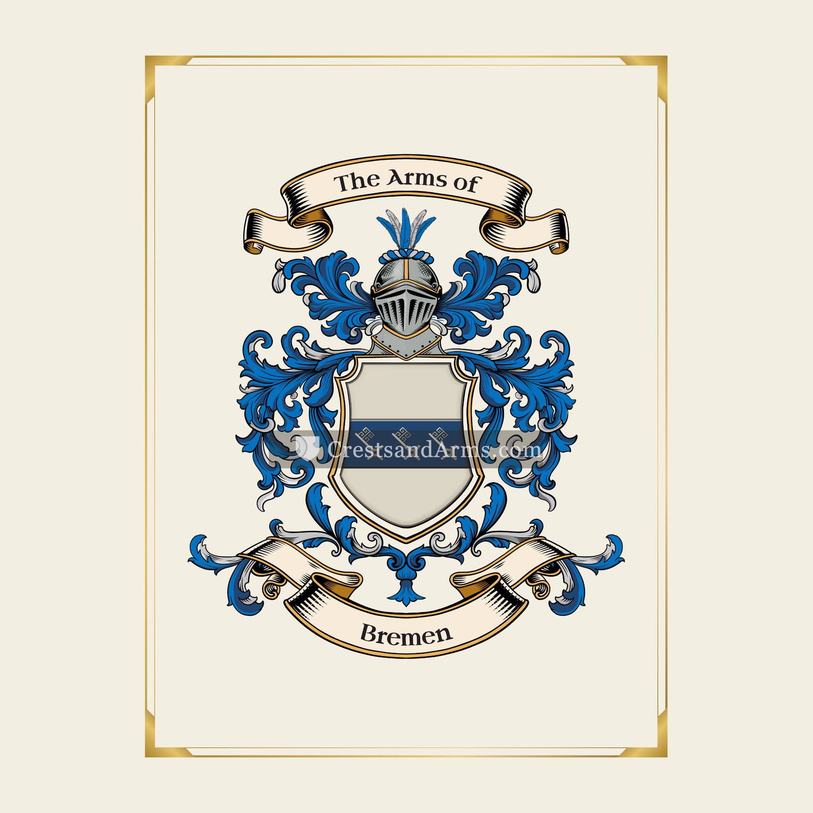 With gold border