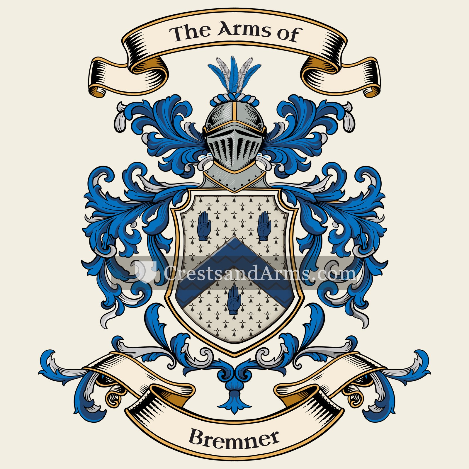 The Bremner coat of arms, drawn from the recorded blazon