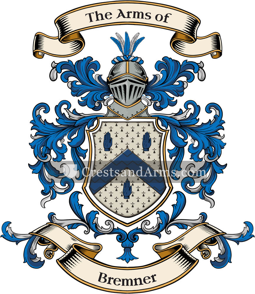 The Bremner coat of arms, drawn from the recorded blazon