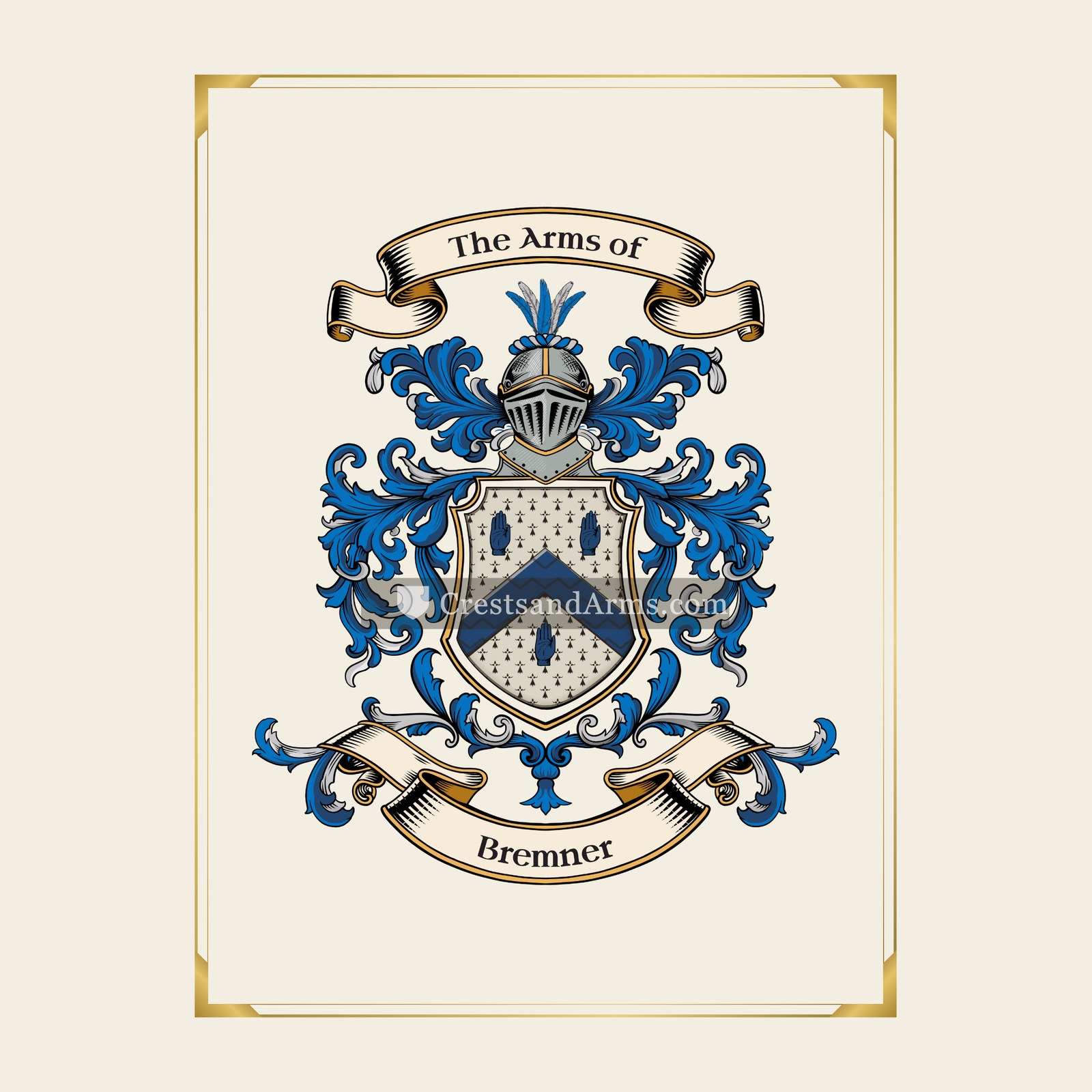 With gold border