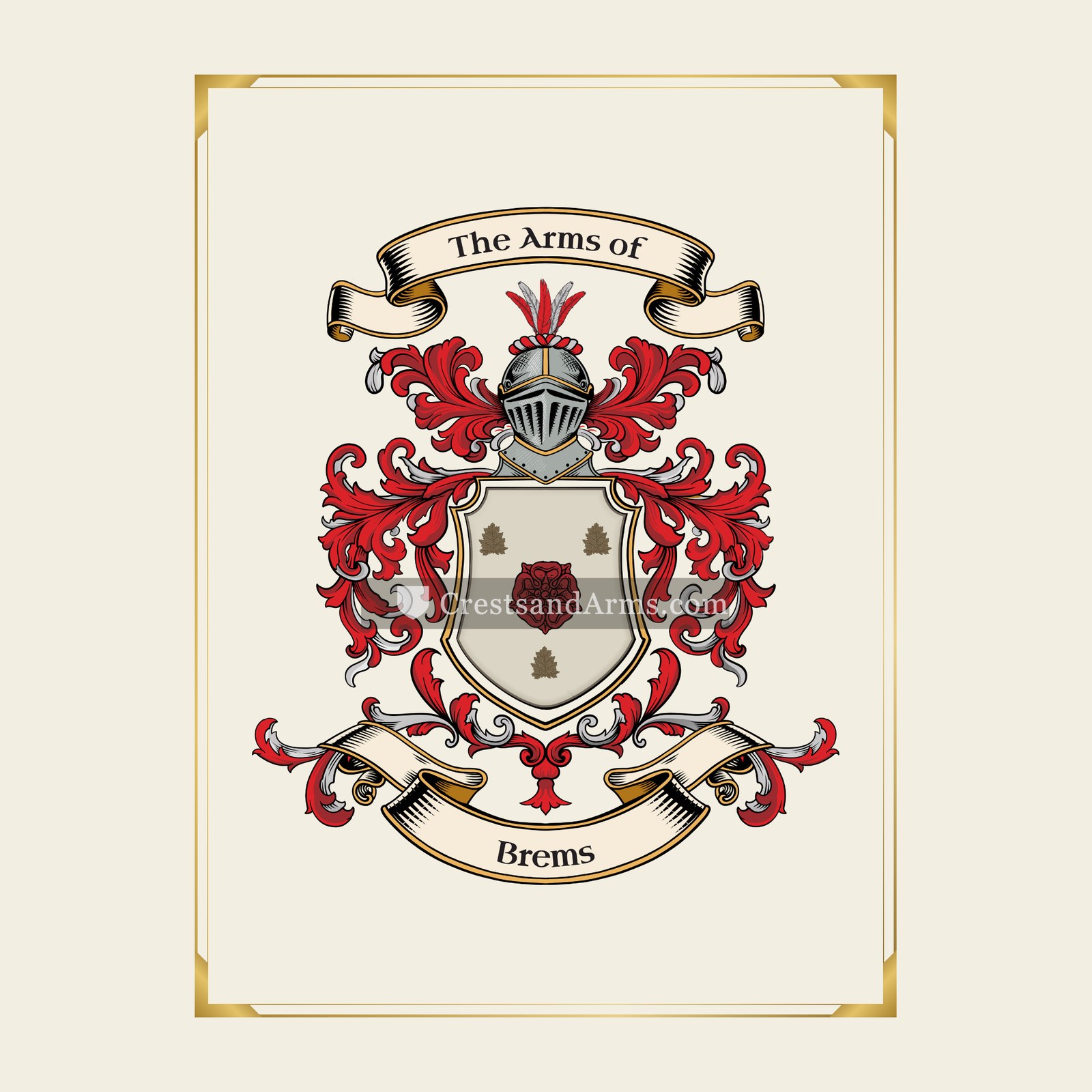 With gold border