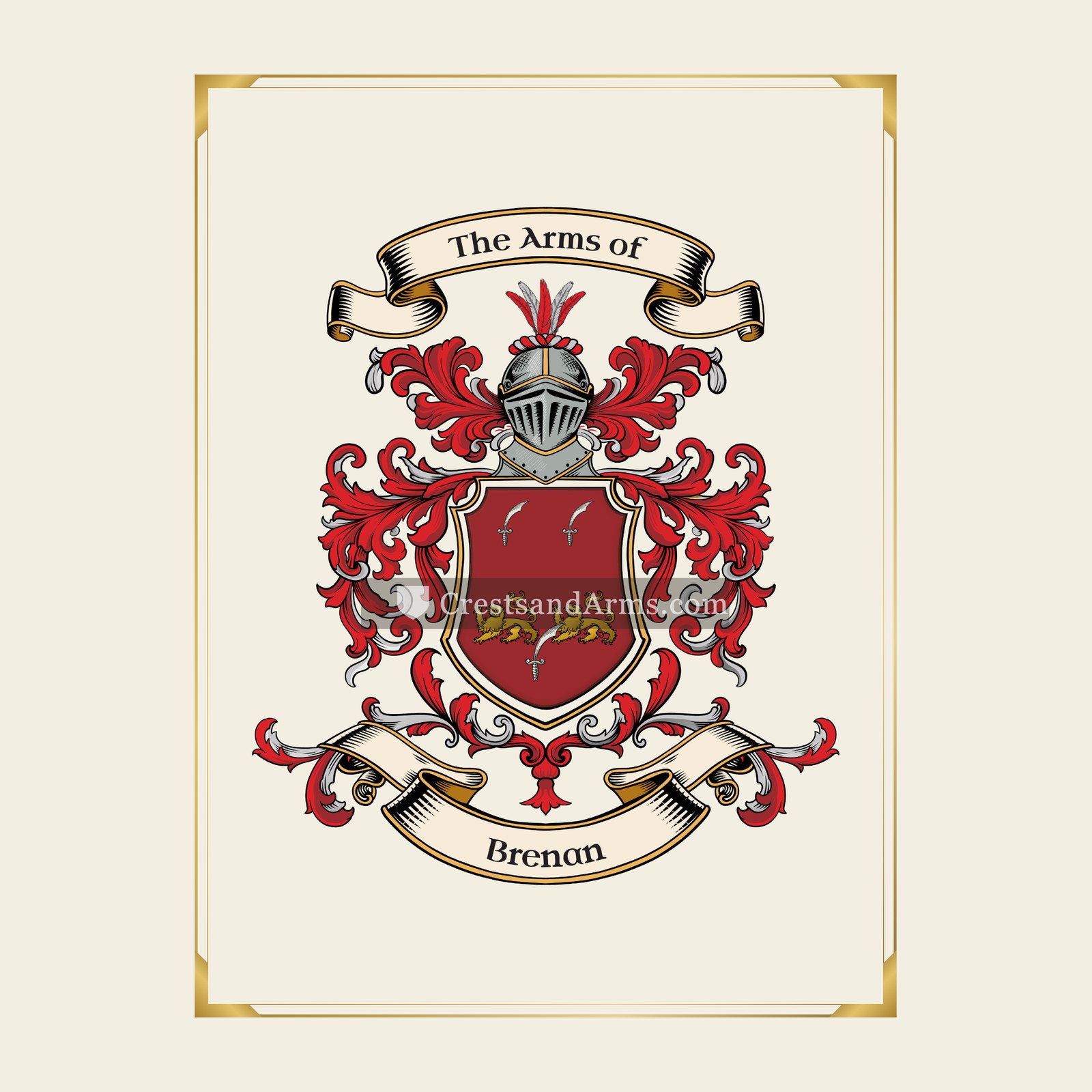 With gold border