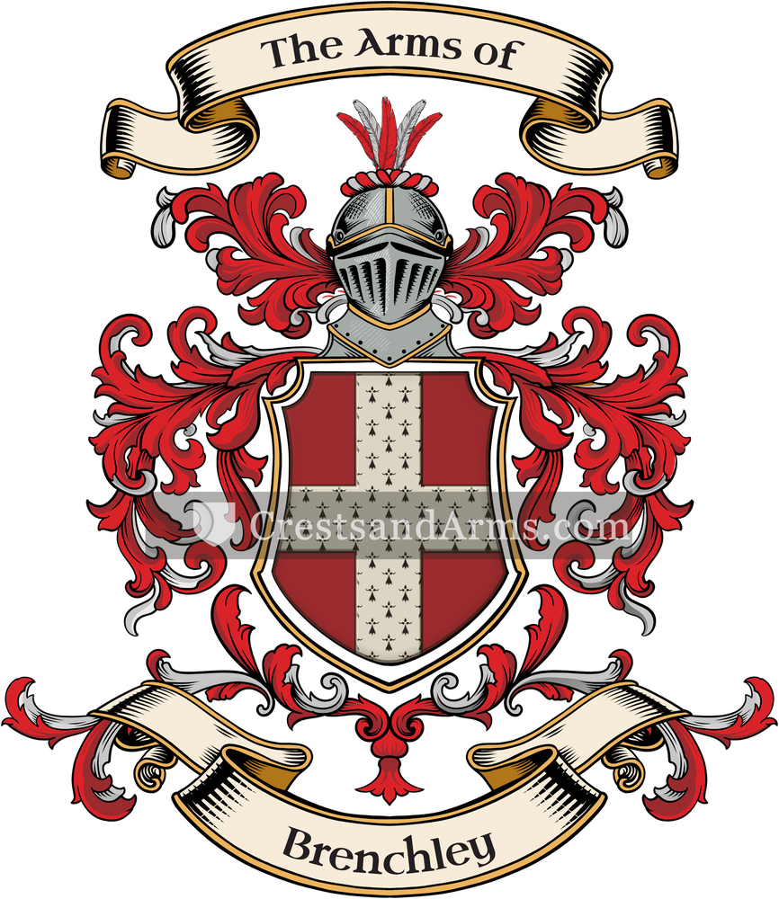 The Brenchley coat of arms, drawn from the recorded blazon