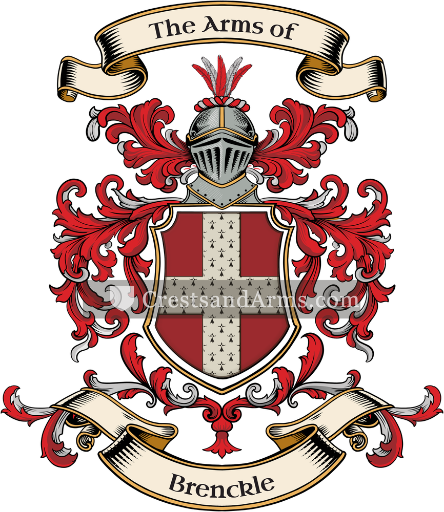 The Brenckle coat of arms, drawn from the recorded blazon
