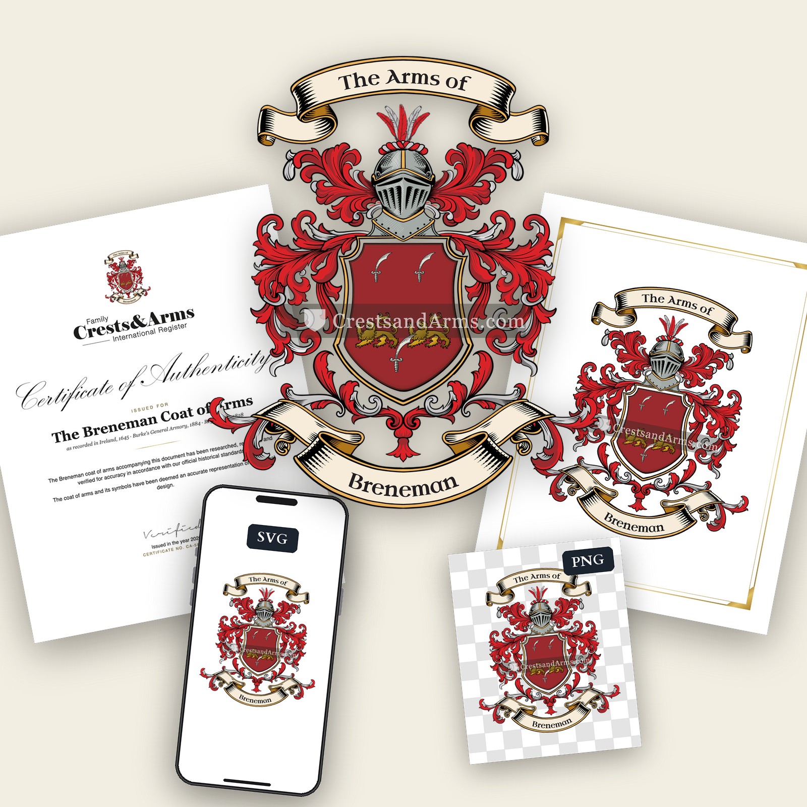 The Breneman arms on the coat of arms — digital pack