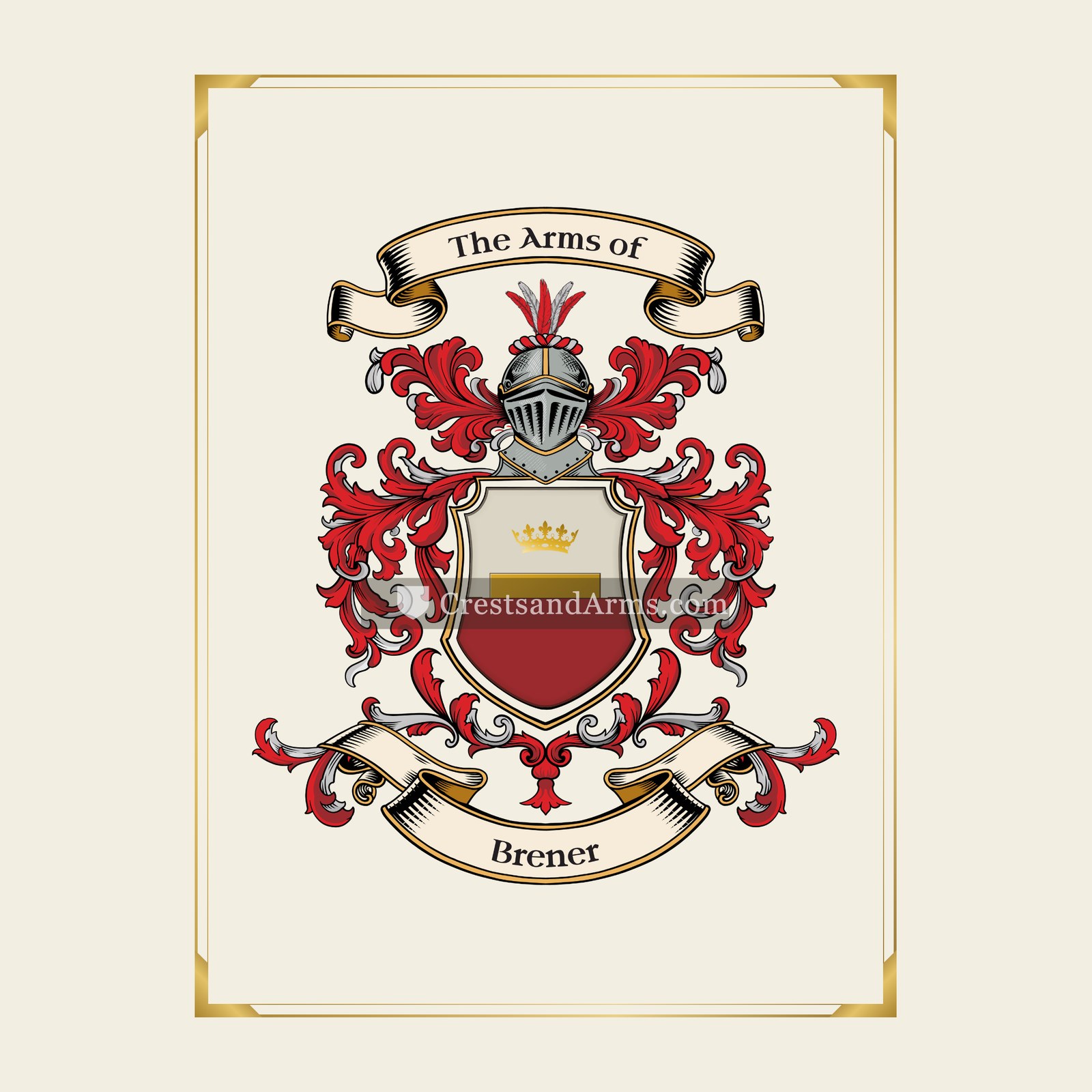 With gold border