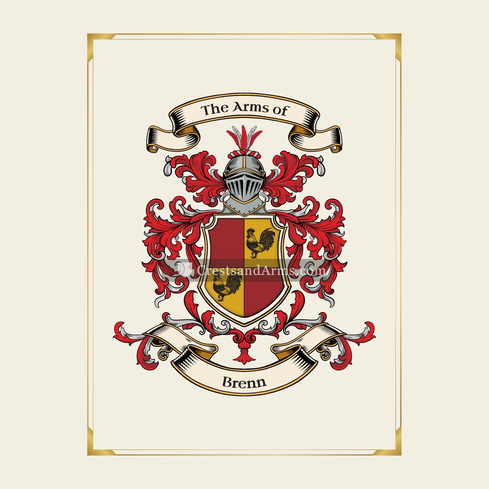 With gold border