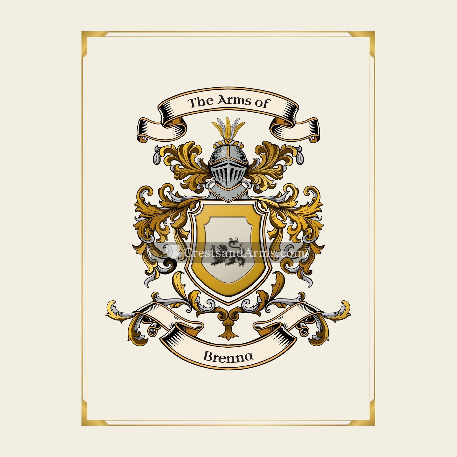 With gold border