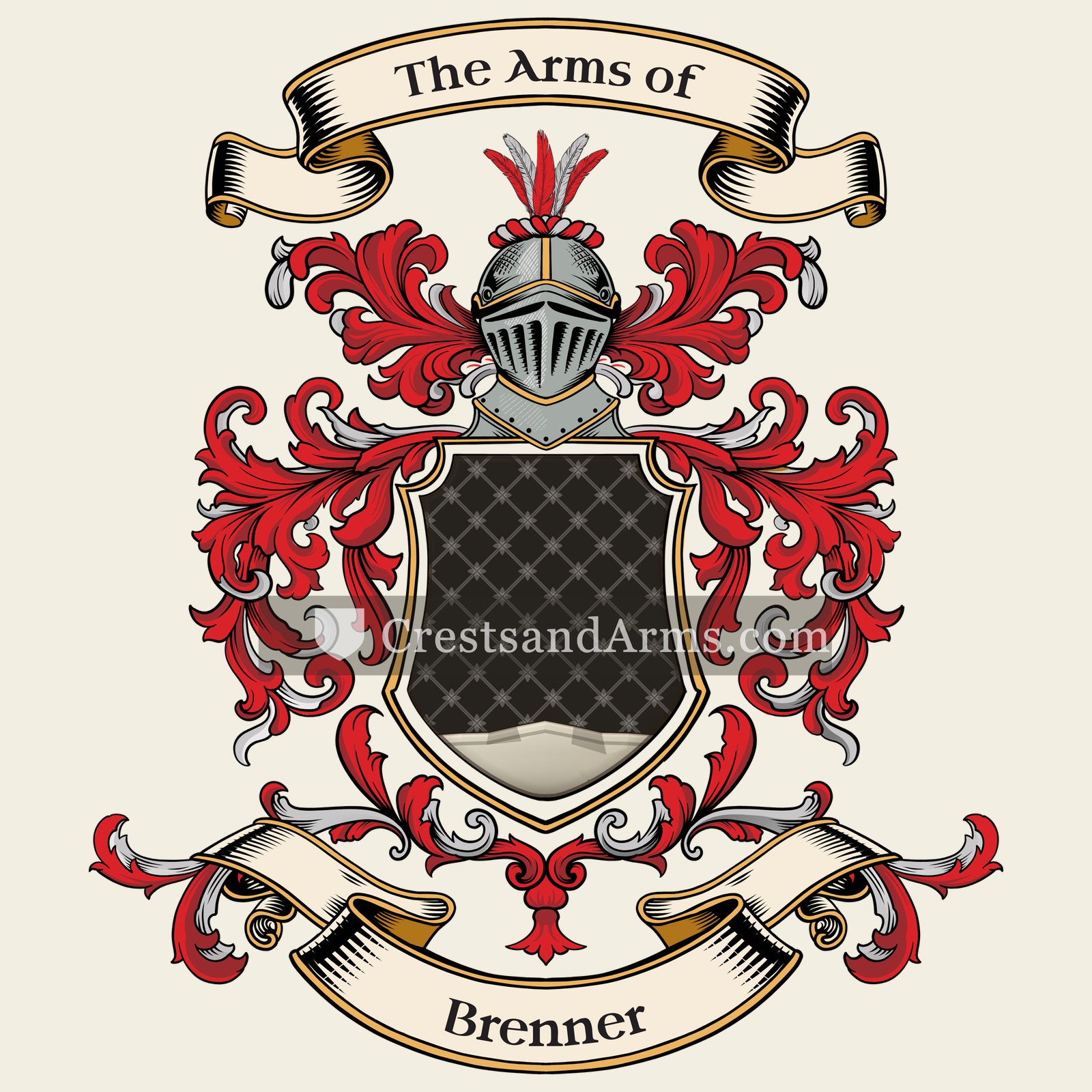 The Brenner coat of arms, drawn from the recorded blazon