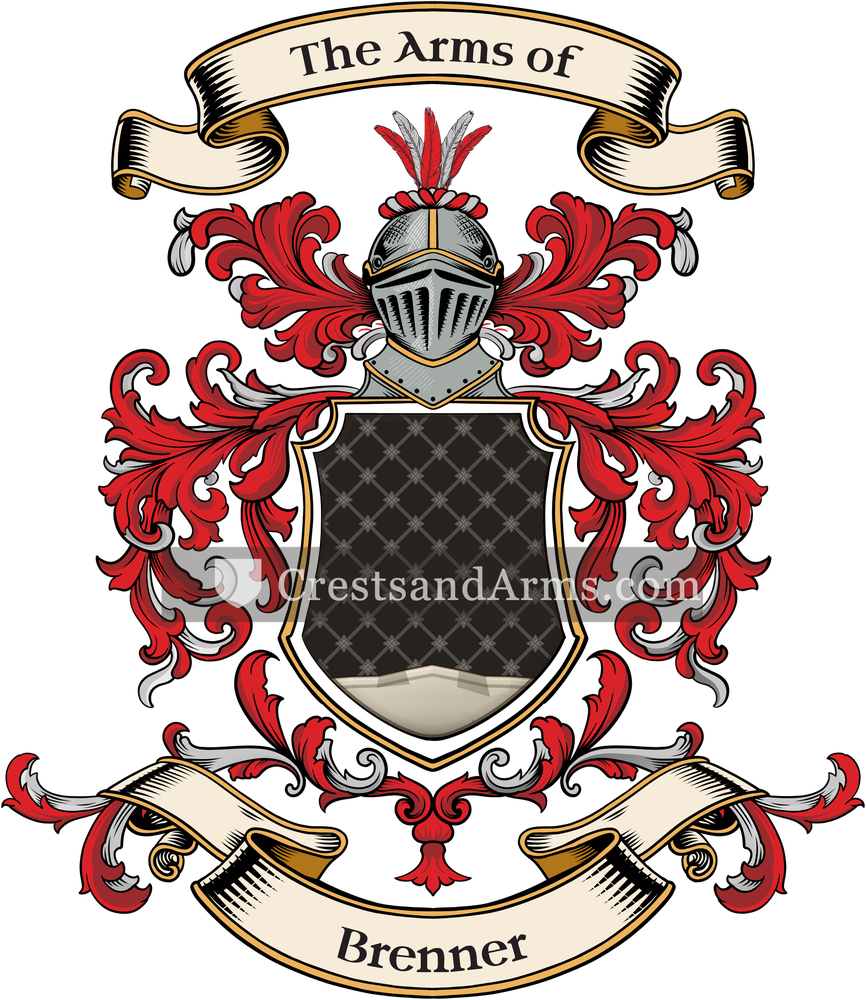 The Brenner coat of arms, drawn from the recorded blazon