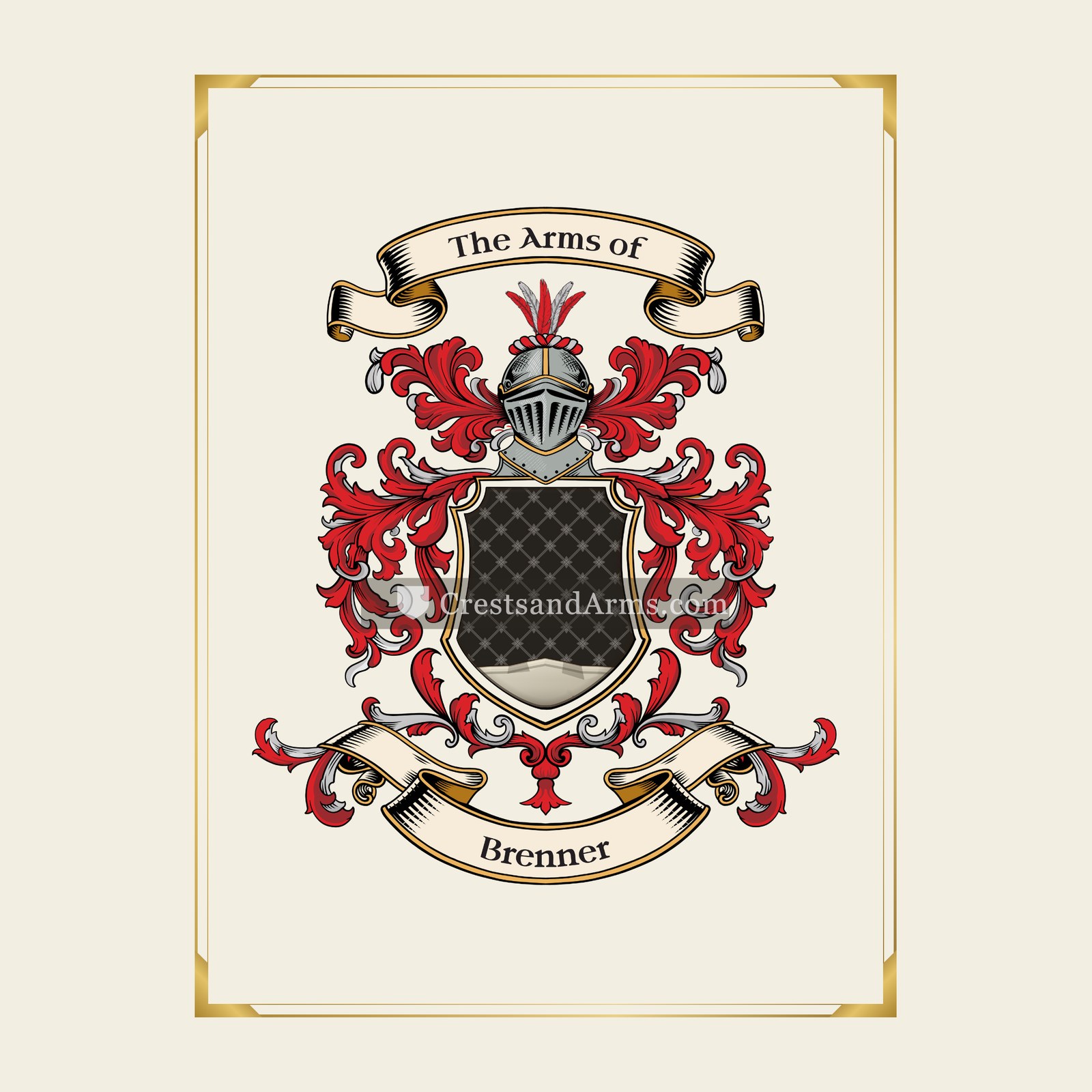 With gold border