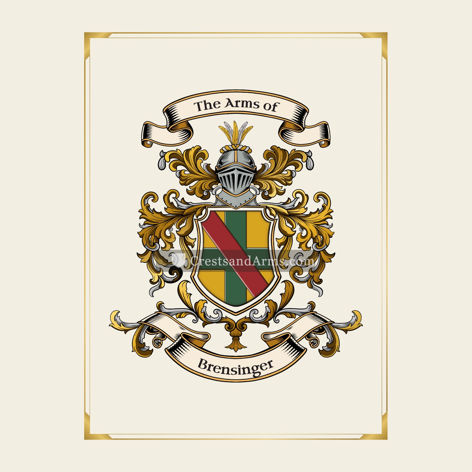 With gold border