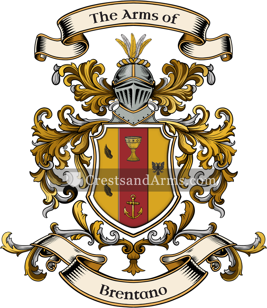 The Brentano coat of arms, drawn from the recorded blazon