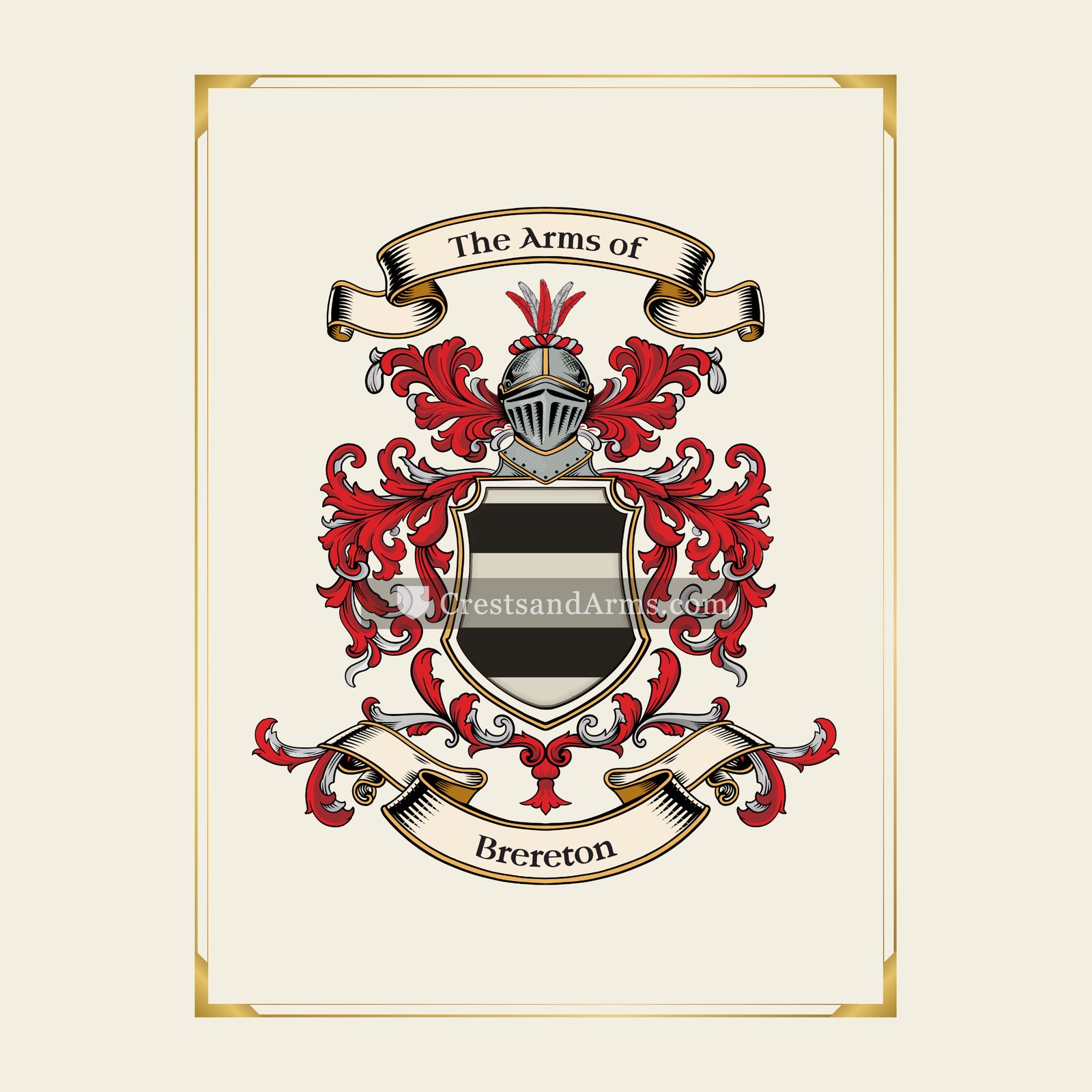 With gold border