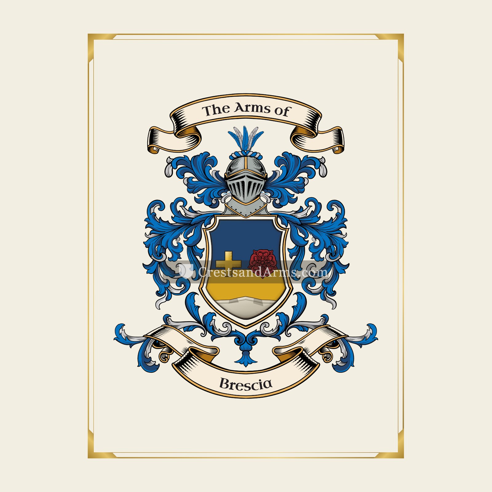 With gold border